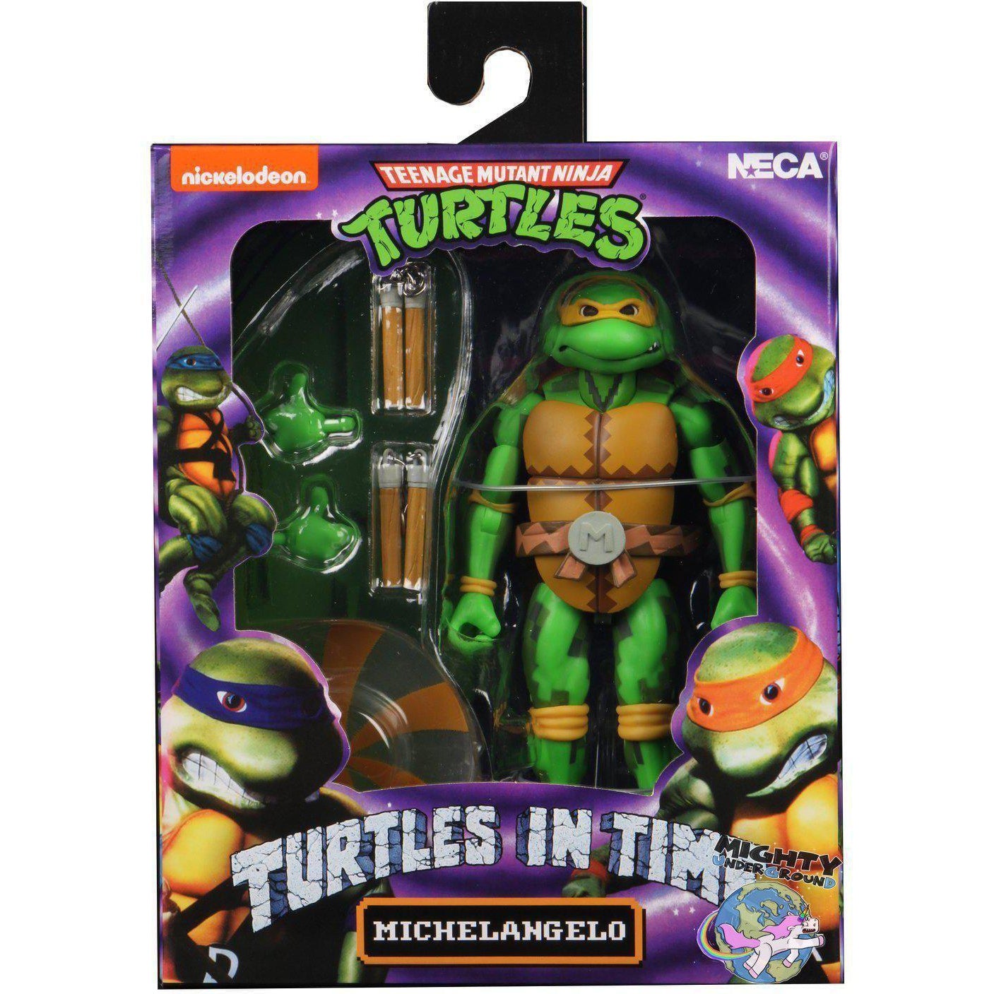 TMNT Turtles in Time (Game): Michelangelo-Actionfiguren-NECA-mighty-underground