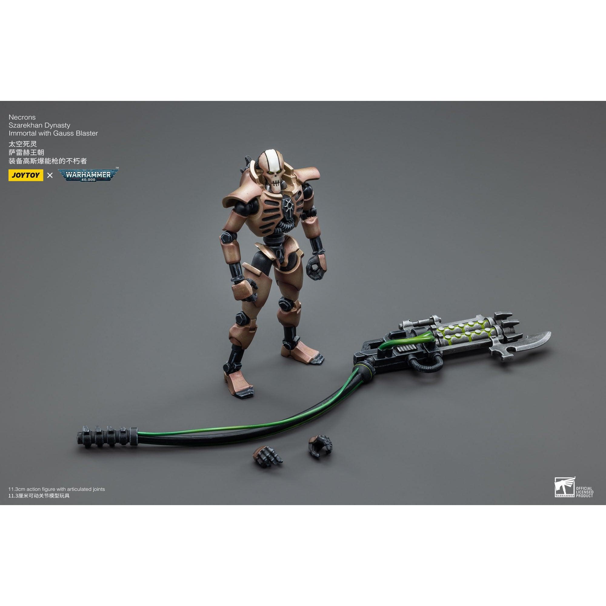 Warhammer 40k: Necrons Szarekhan Dynasty lmmortal with Gauss Blaster 2-Pack - 12 cm-Actionfiguren-JoyToy-Mighty Underground