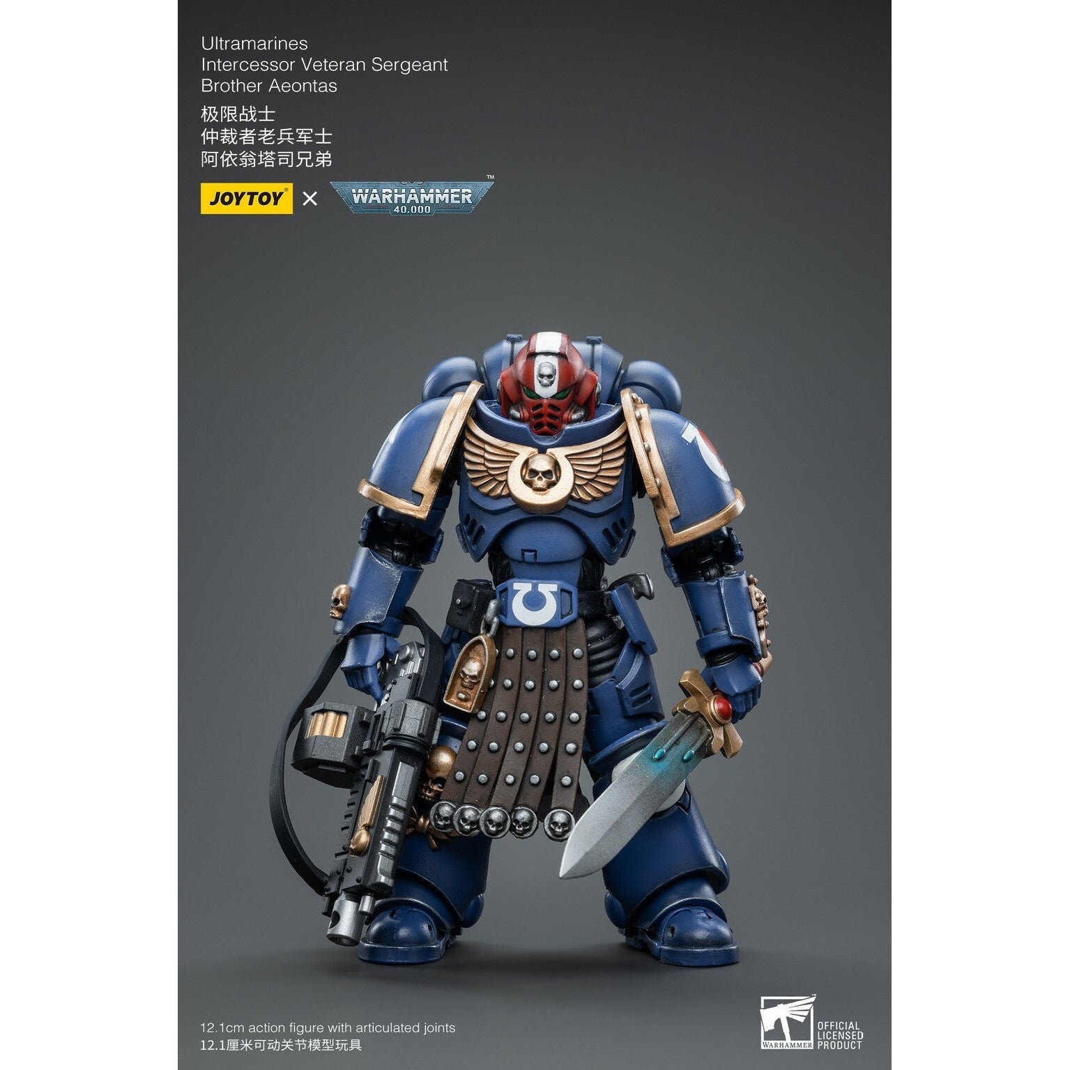 Warhammer 40k: Ultramarines Intercessor Veteran Sergeant Brother Aeontas - 12 cm-Actionfiguren-JoyToy-Mighty Underground