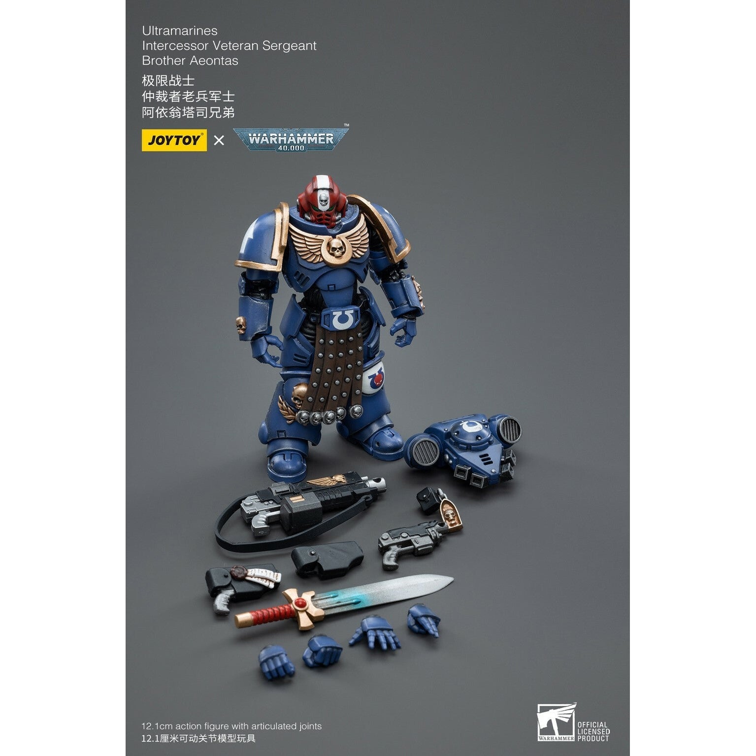 Warhammer 40k: Ultramarines Intercessor Veteran Sergeant Brother Aeontas - 12 cm-Actionfiguren-JoyToy-Mighty Underground