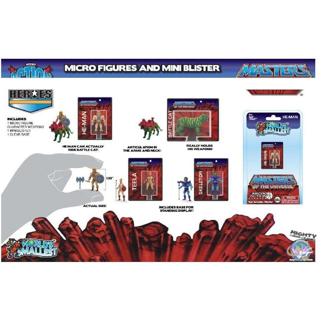 World's Smallest Masters of the Universe: 4er Set-Actionfiguren-Super Impulse / World's Smallest Toys-mighty-underground