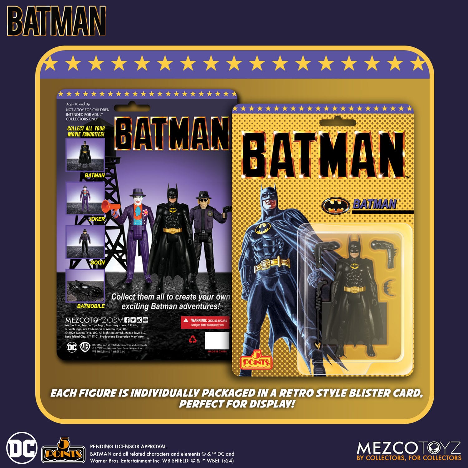 Batman 1989: 5 Points - Batman, Joker, Joker Goon - 3er Bundle-Actionfiguren-Mezco Toys-Mighty Underground