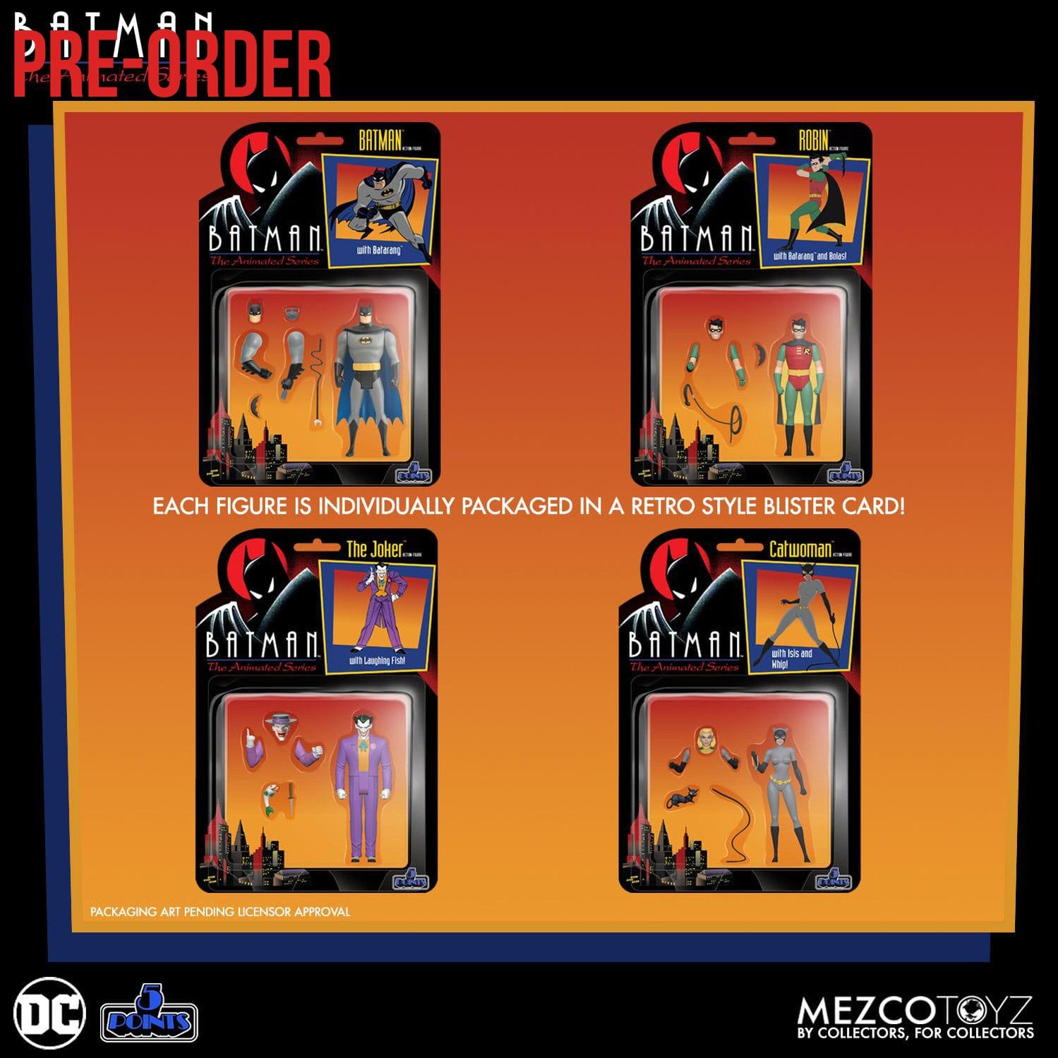 Batman The Animated Series: 5 Points 4-Set Wave-Actionfiguren-Mezco Toys-Mighty Underground