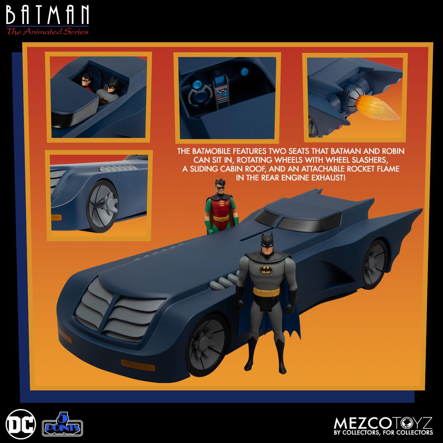 Batman The Animated Series: 5 Points The Batmobile-Actionfiguren-Mezco Toys-Mighty Underground