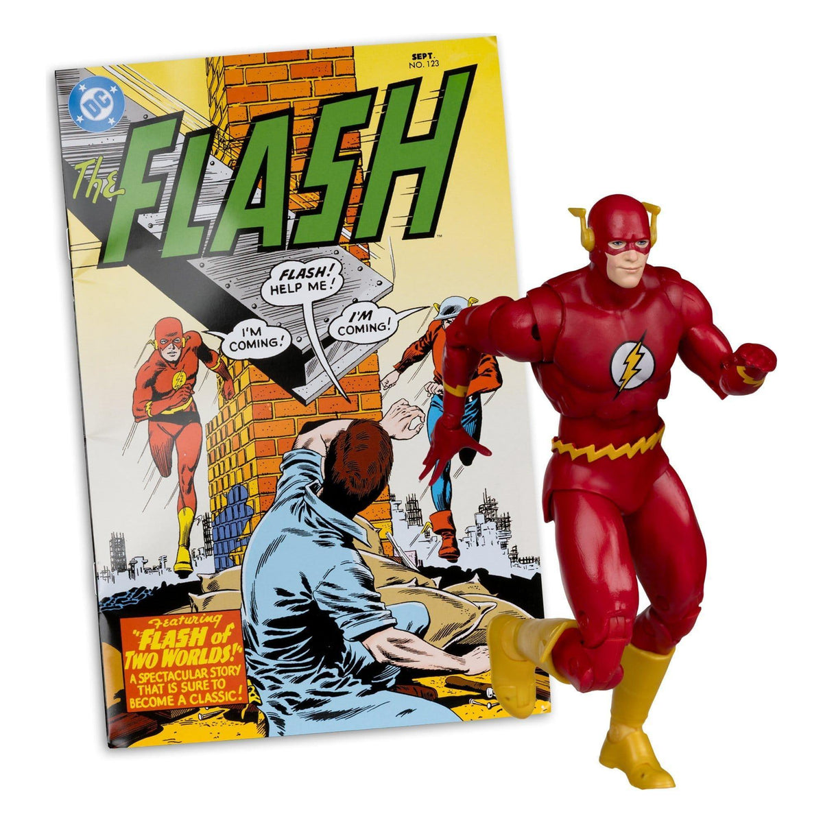 DC Page Punchers: The Flash Barry Allen (The Flash #123) Actionfigur & Comic - 7 inch-Actionfiguren-McFarlane Toys-Mighty Underground