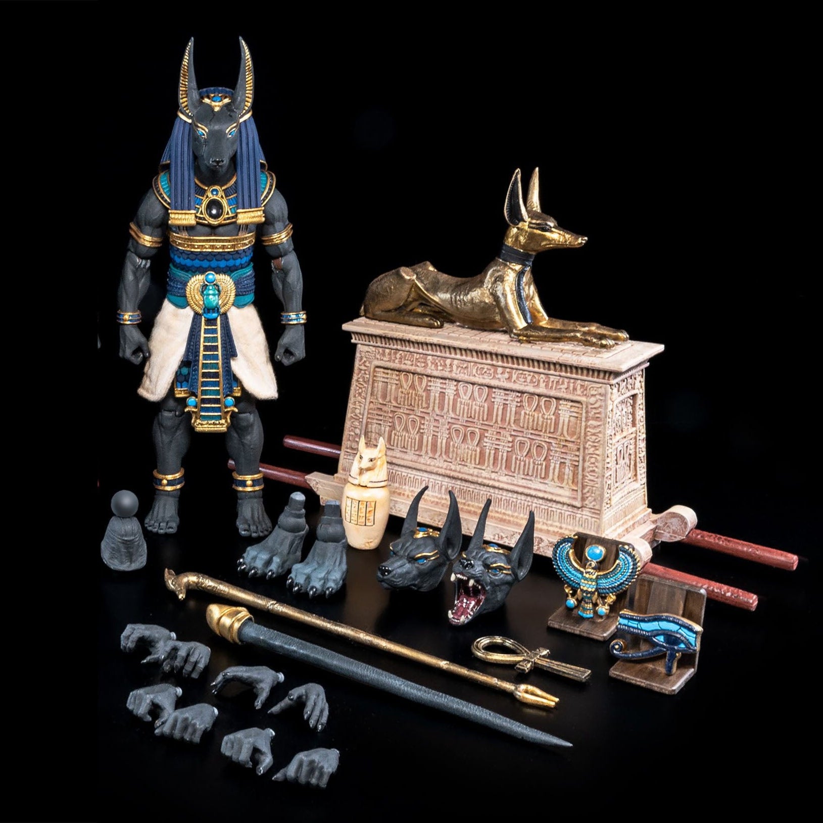 Figura Obscura: Anubis (Black and Blue, Exclusive)-Actionfiguren-Four Horsemen Toy Design-Mighty Underground