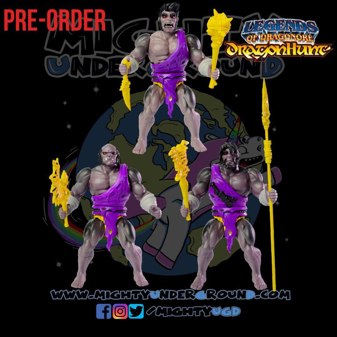 Legends of Dragonore: Brukteror Cave Men Tribe Grunts Army - 3-Pack-Actionfiguren-Formo Toys-Mighty Underground