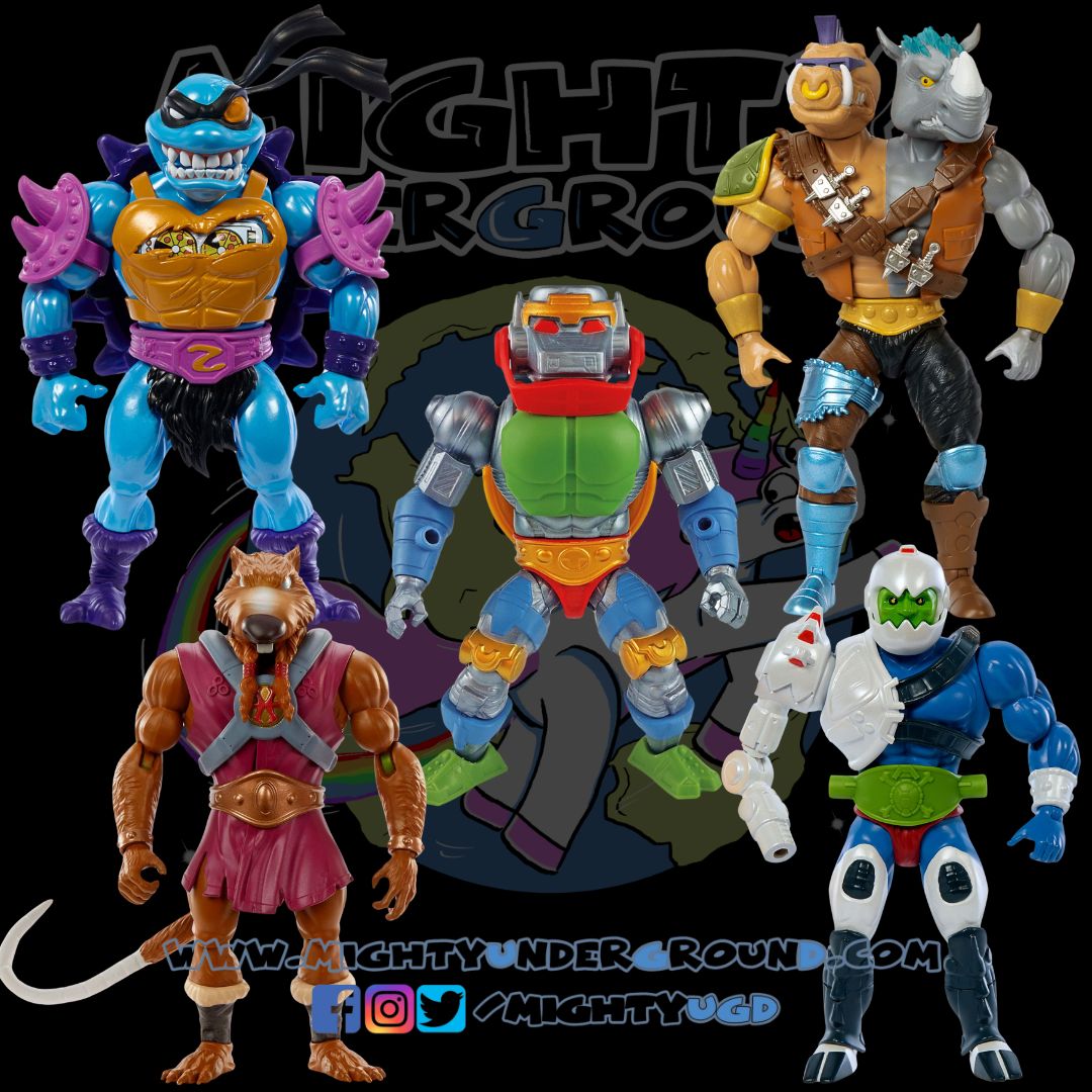 MOTU x TMNT Turtles of Grayskull: 4 Figuren + Metal-Boto BAF-Set-Actionfiguren-Mattel-Mighty Underground