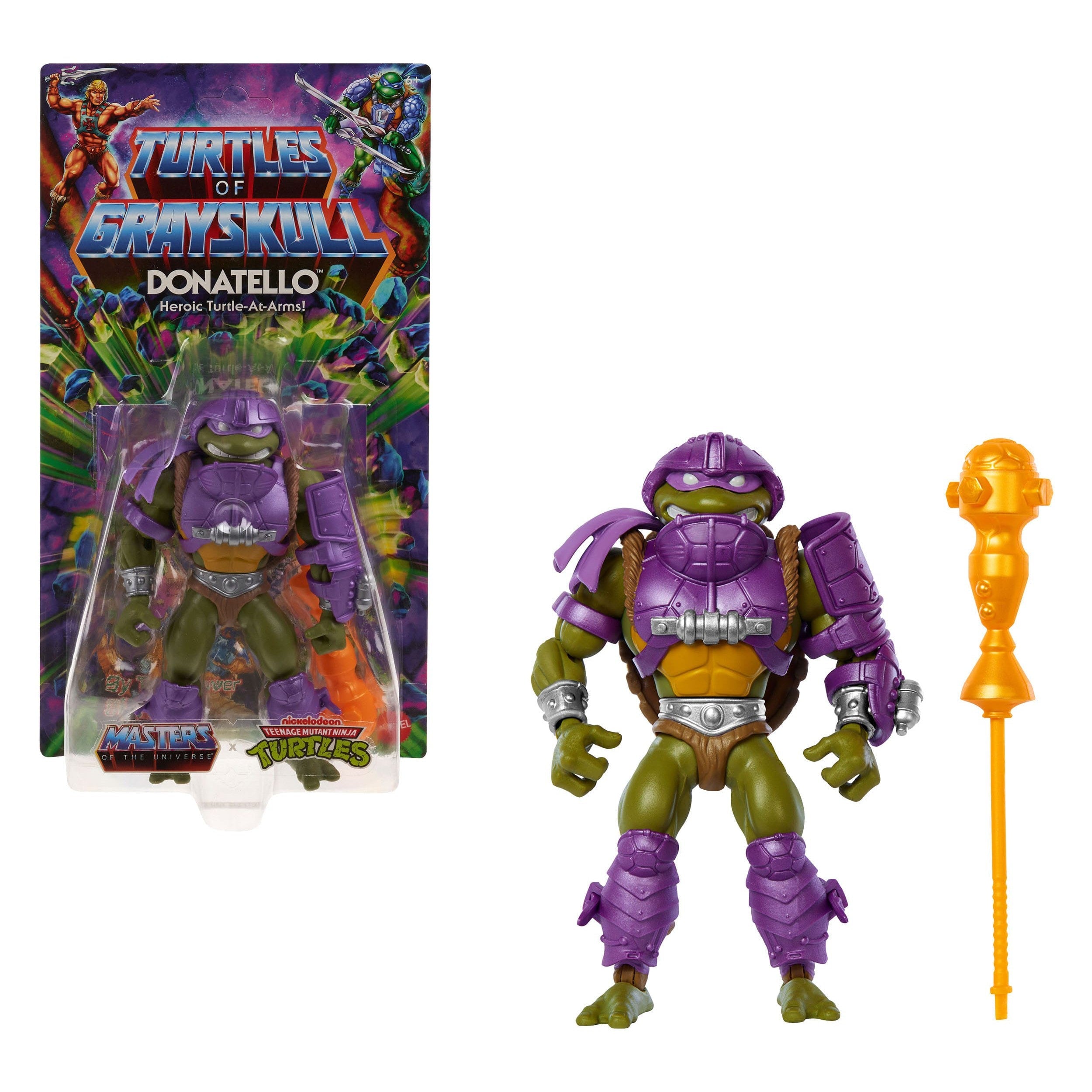 MOTU x TMNT Turtles of Grayskull: Donatello (US-Karte)-Actionfiguren-Mattel-Mighty Underground