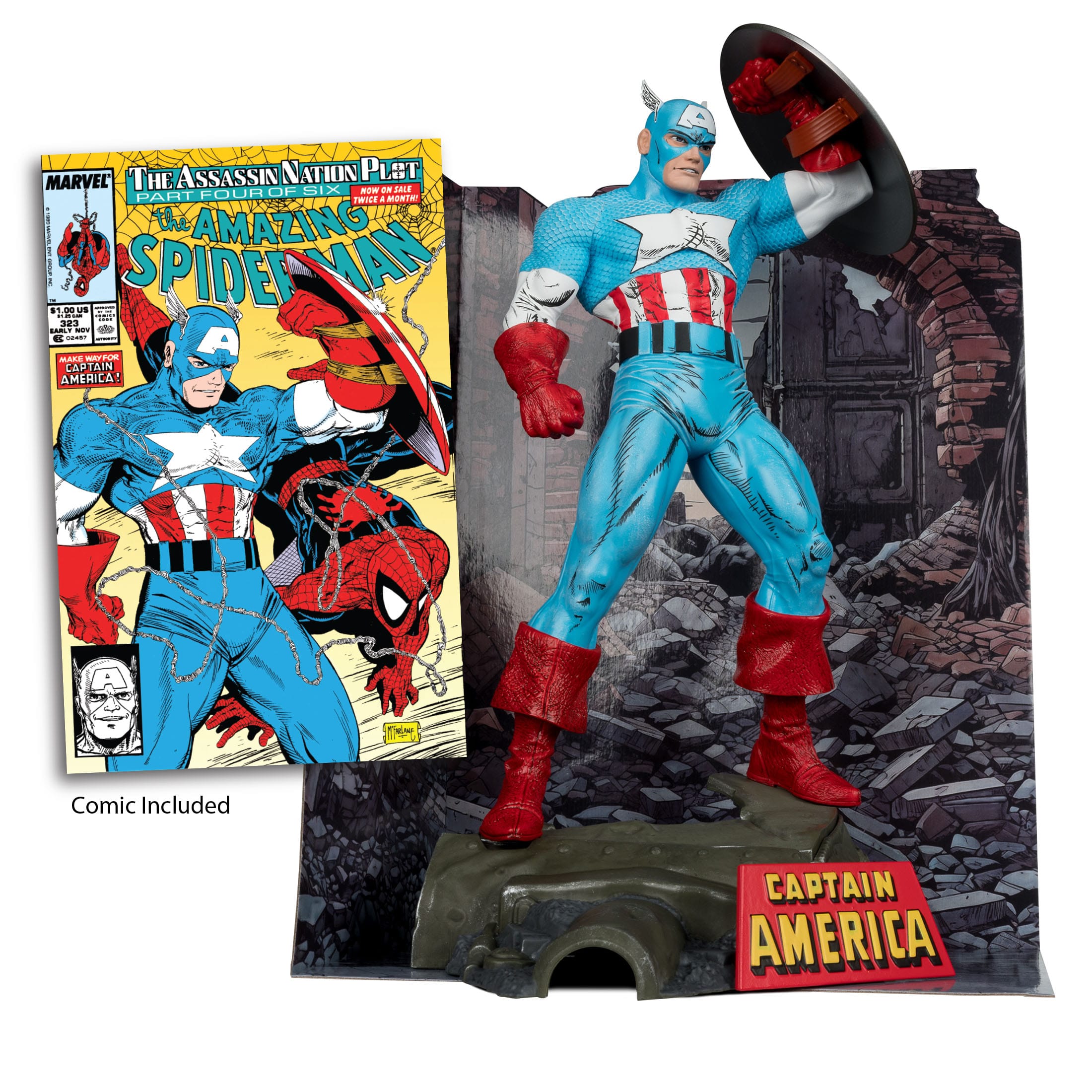 Marvel Collection: Captain America (The Amazing Spider-Man #323) - 30 cm Statue-Statue-McFarlane Toys-Mighty Underground