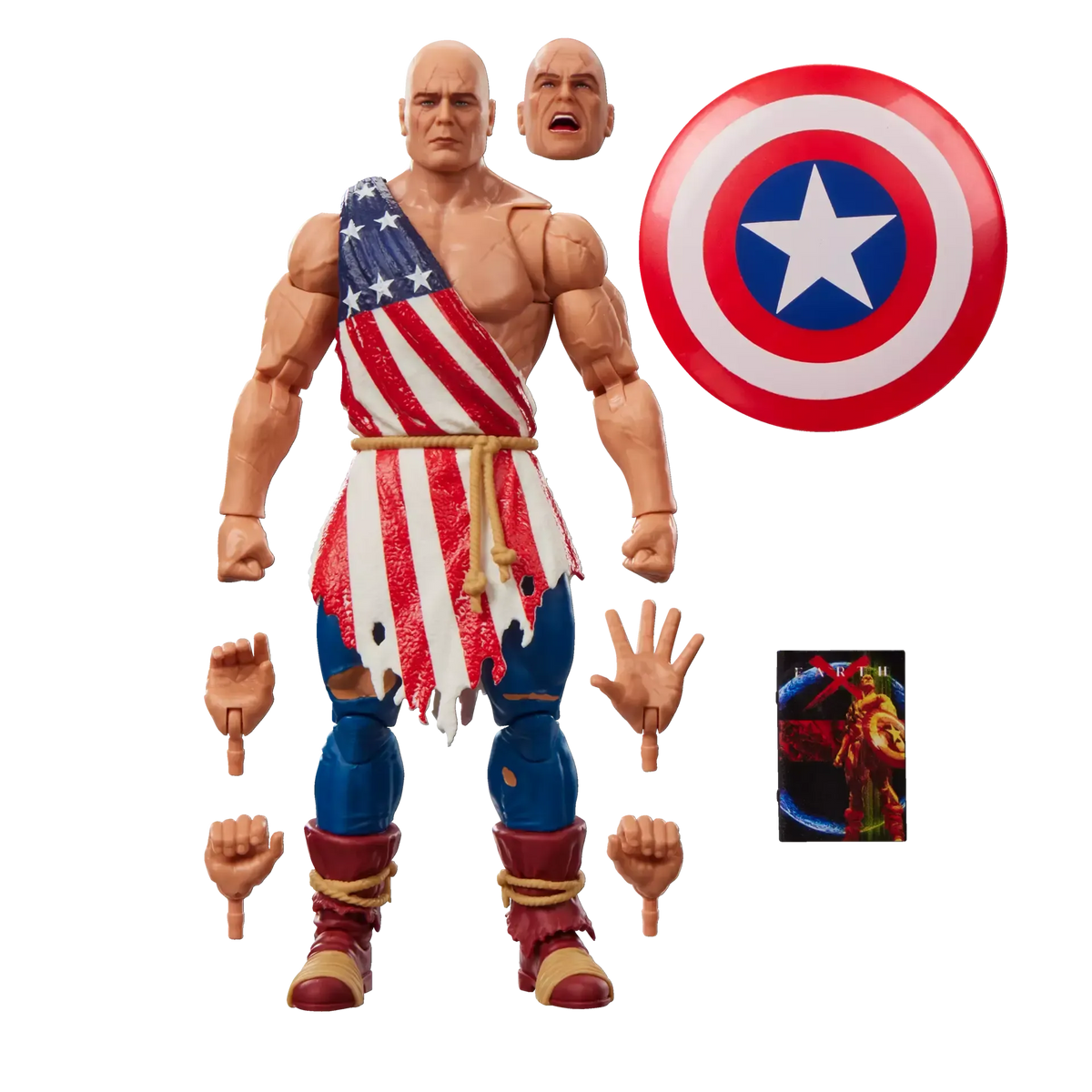 Marvel Legends: Captain America Earth X Action (Mini Comics)-Actionfiguren-Hasbro-Mighty Underground
