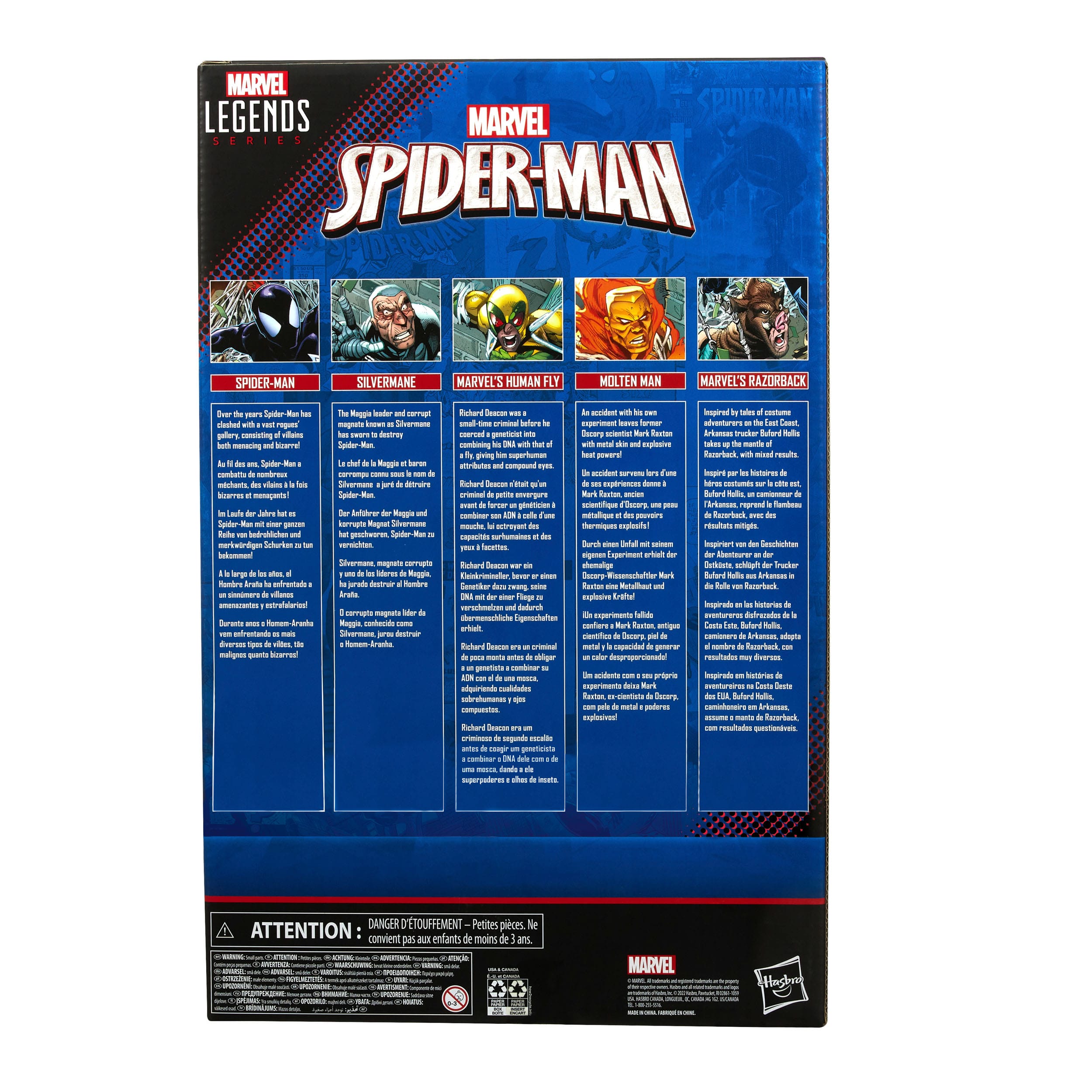 Marvel Legends: Spider-Man, Silvermane, Human Fly, Molten Man, Razorback - 5-Pack-Actionfiguren-Hasbro-Mighty Underground