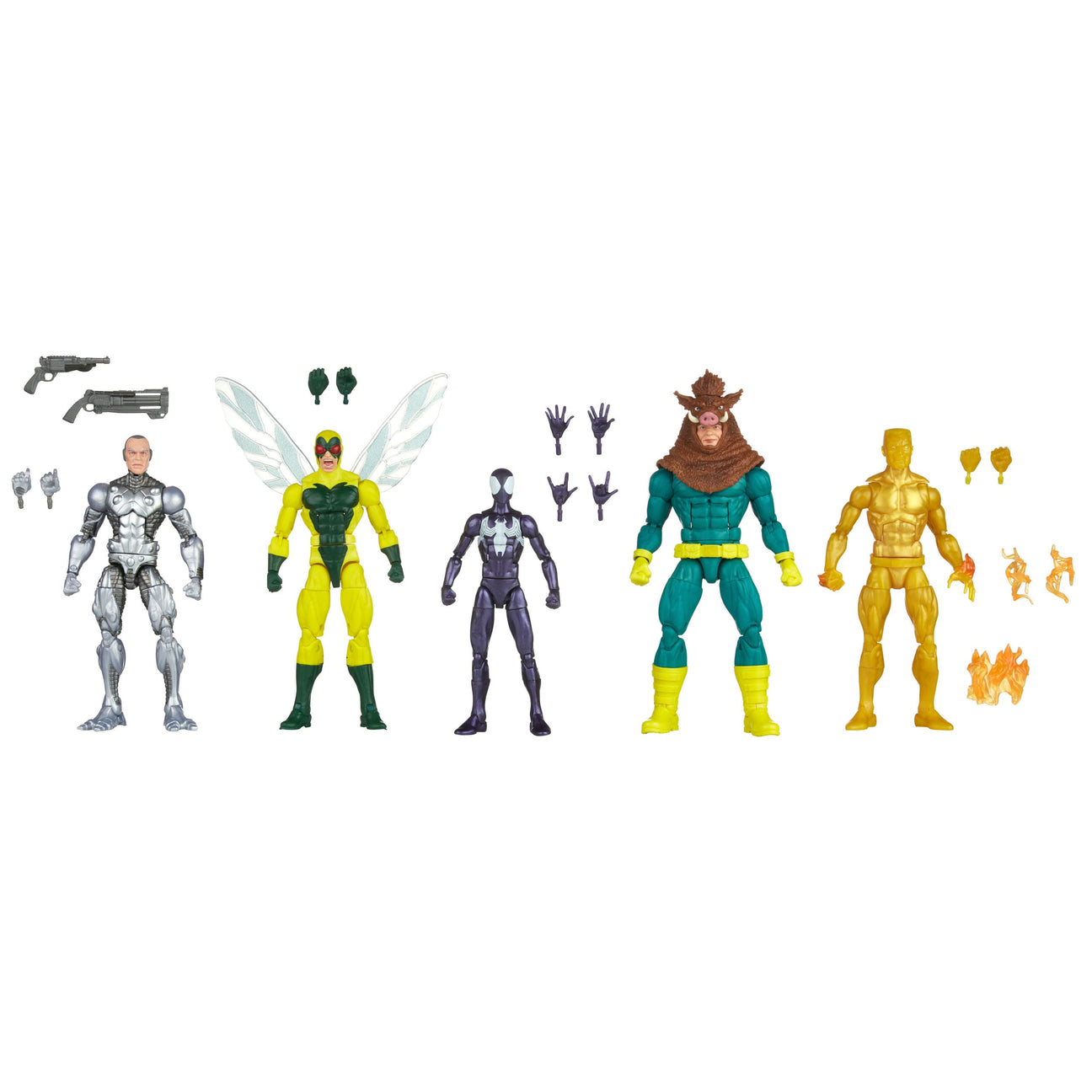 Marvel Legends: Spider-Man, Silvermane, Human Fly, Molten Man, Razorback - 5-Pack-Actionfiguren-Hasbro-Mighty Underground