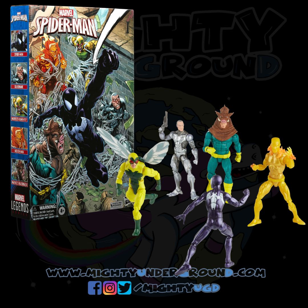 Marvel Legends: Spider-Man, Silvermane, Human Fly, Molten Man, Razorba ...