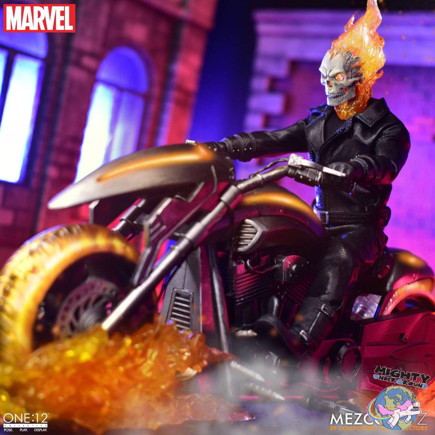 Marvel Universe: Ghost Rider & Hell Cycle - 1:12 VORBESTELLUNG!-Actionfiguren-Mezco Toys-Mighty Underground