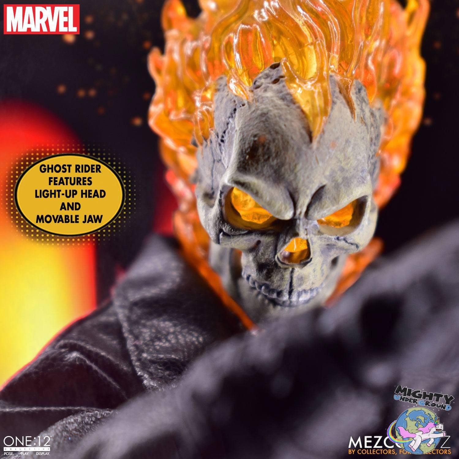 Marvel Universe: Ghost Rider & Hell Cycle - 1:12 VORBESTELLUNG!-Actionfiguren-Mezco Toys-Mighty Underground