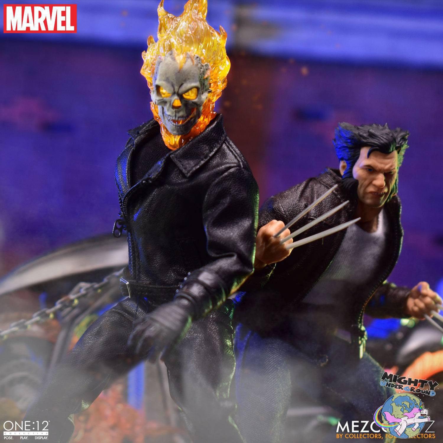 Marvel Universe: Ghost Rider & Hell Cycle - 1:12 VORBESTELLUNG!-Actionfiguren-Mezco Toys-Mighty Underground