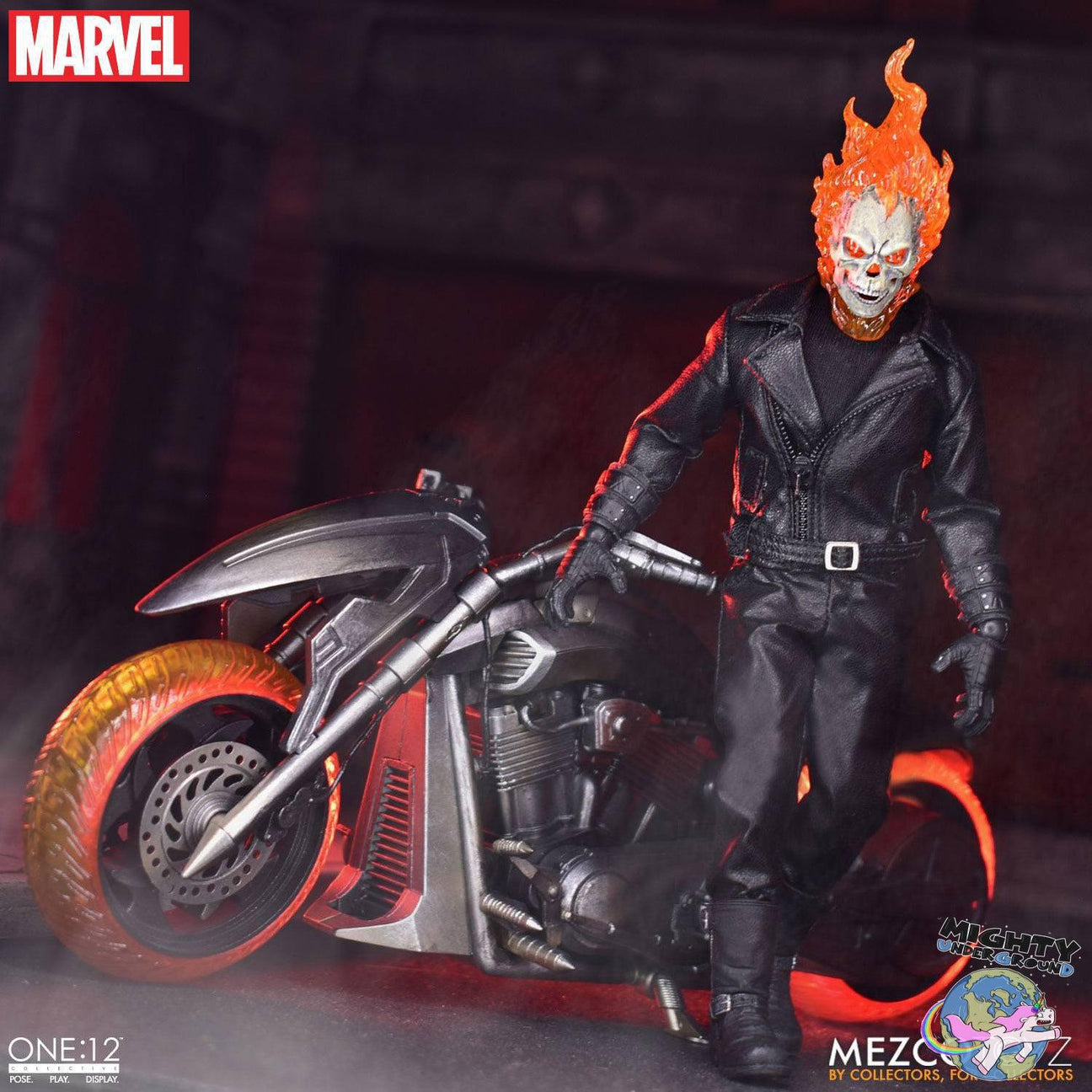 Marvel Universe: Ghost Rider & Hell Cycle - 1:12 VORBESTELLUNG!-Actionfiguren-Mezco Toys-Mighty Underground