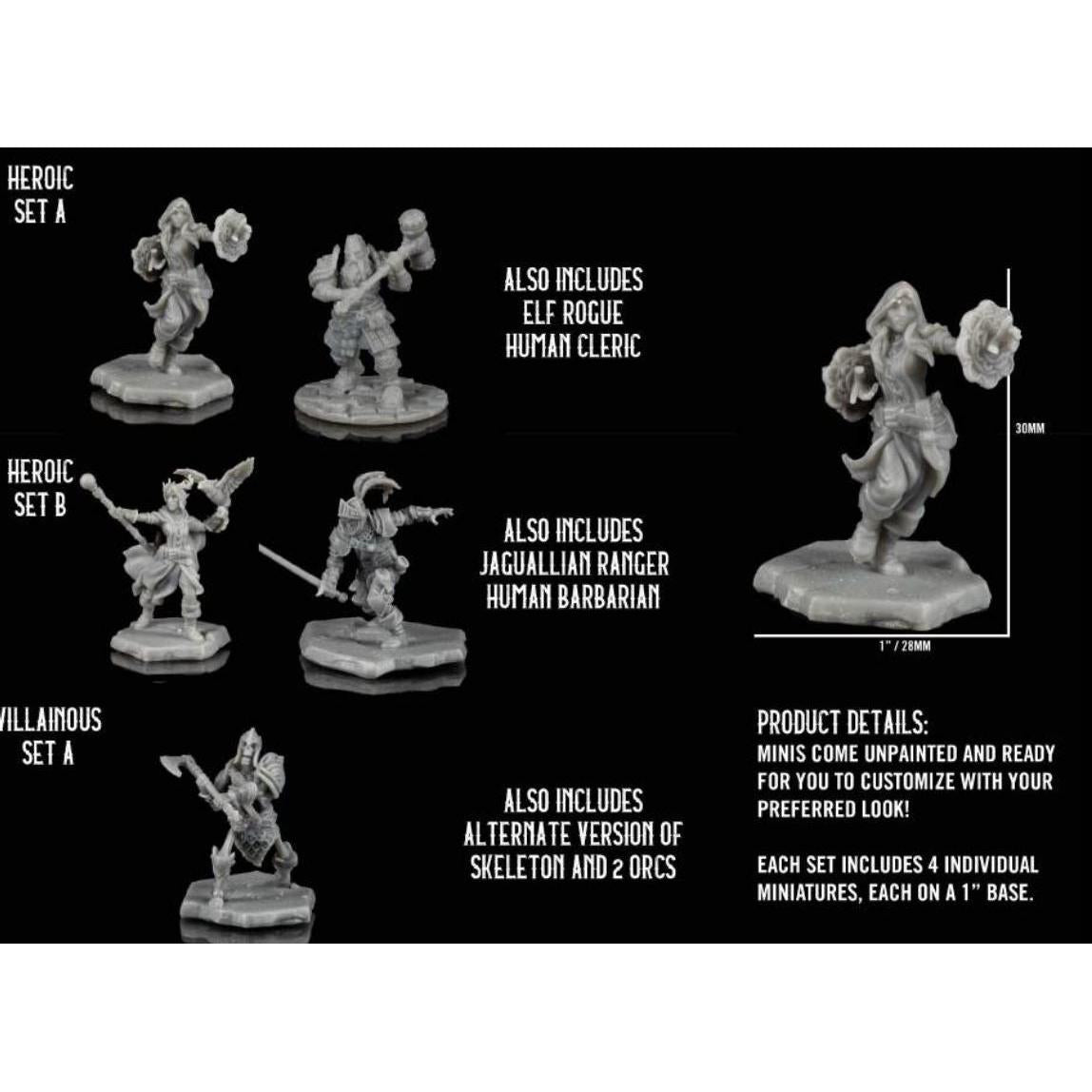 Mythic Legions RPG: Minis – Heroic Set B – Unpainted (Set of 4)-Actionfiguren-Four Horsemen Toy Design-Mighty Underground