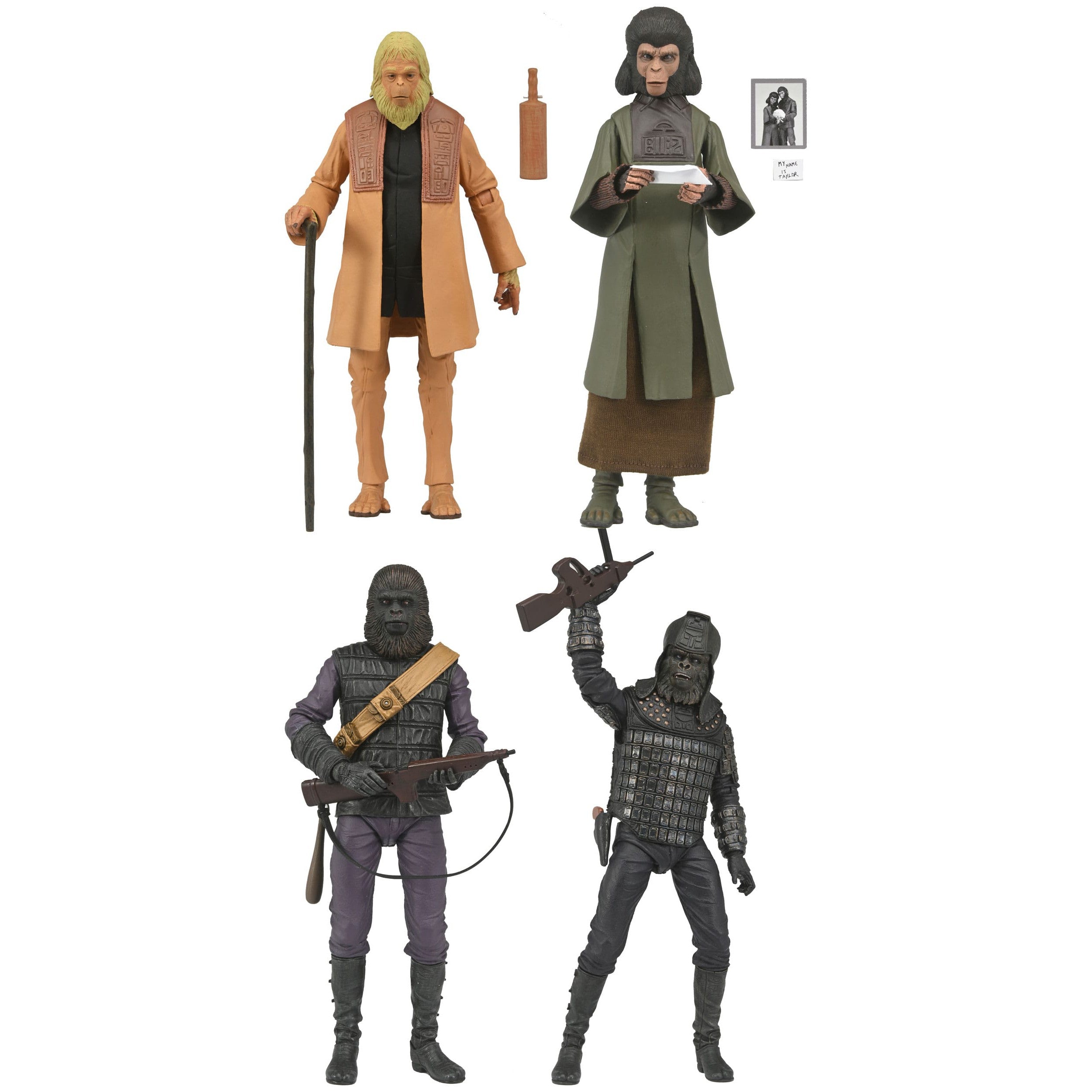 Planet of the Apes: Dr. Zaius, Zira, General Ursus, Gorilla Soldier (Legacy Series) - 4er-Set-Actionfiguren-NECA-Mighty Underground