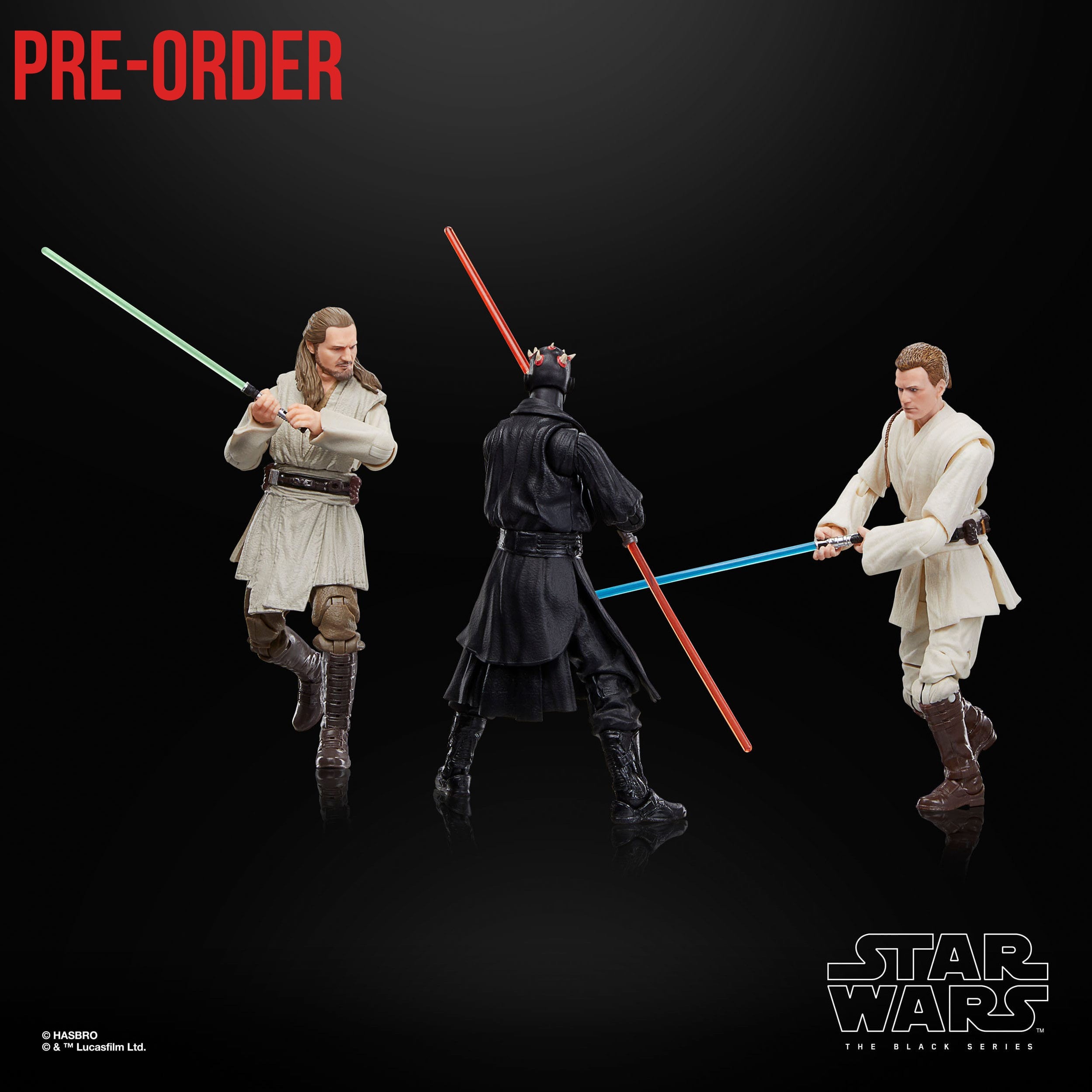 Star Wars Black Series: Qui-Gon Jinn, Darth Maul, Obi-Wan Kenobi (The Phantom Menace) 3-Pack-Actionfiguren-Hasbro-Mighty Underground