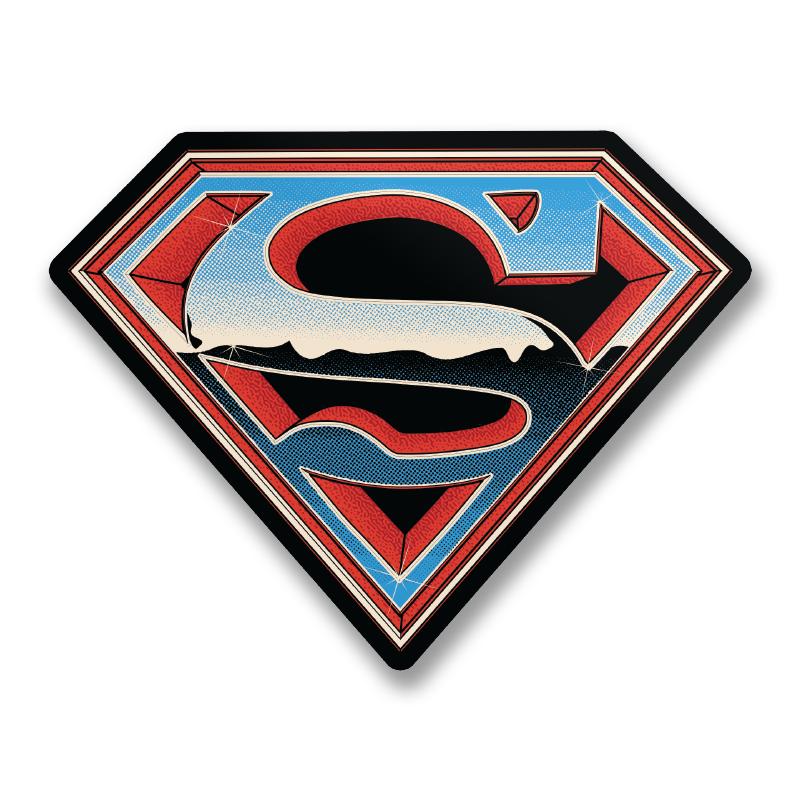 Superman Retro Halftone Shield Sticker