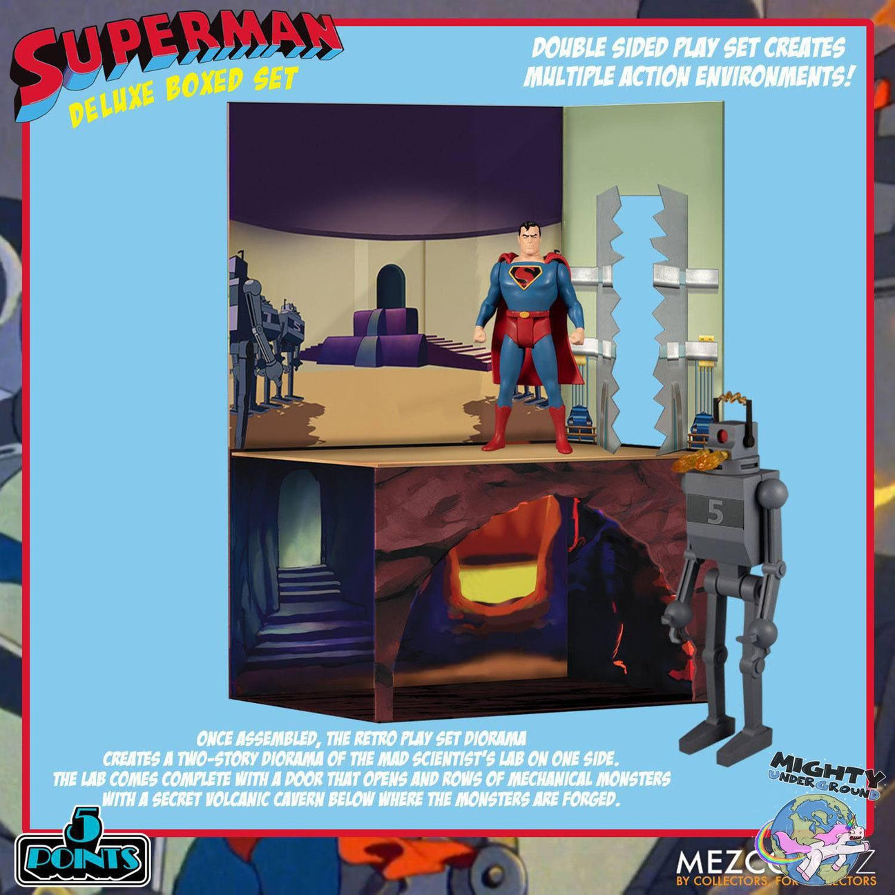 Superman The Mechanical Monsters (1941): Deluxe Box Set VORBESTELLUNG!-Actionfiguren-Mezco Toys-Mighty Underground