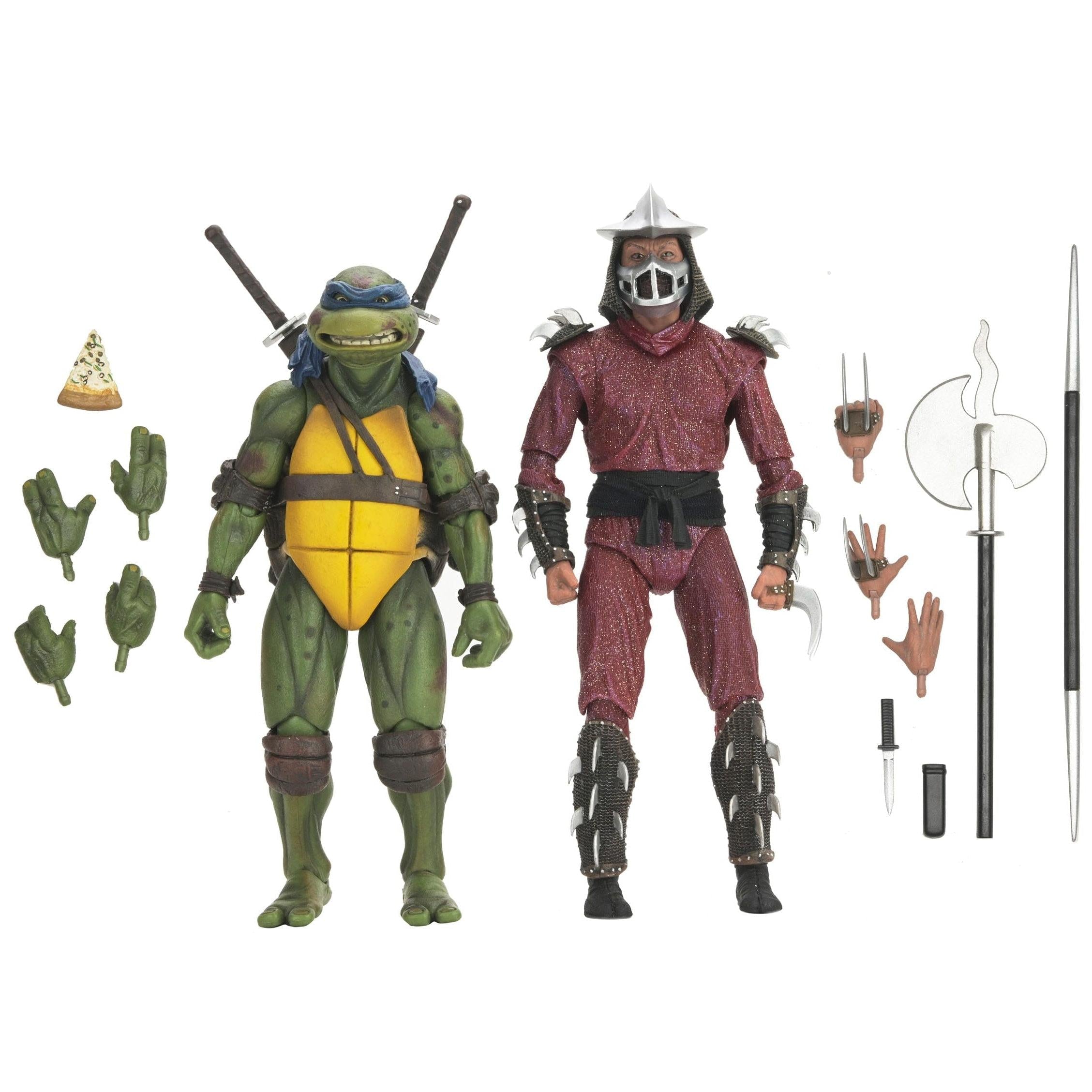 TMNT (1990): Roof Top Battle Shredder vs Leo-Actionfiguren-NECA-Mighty Underground