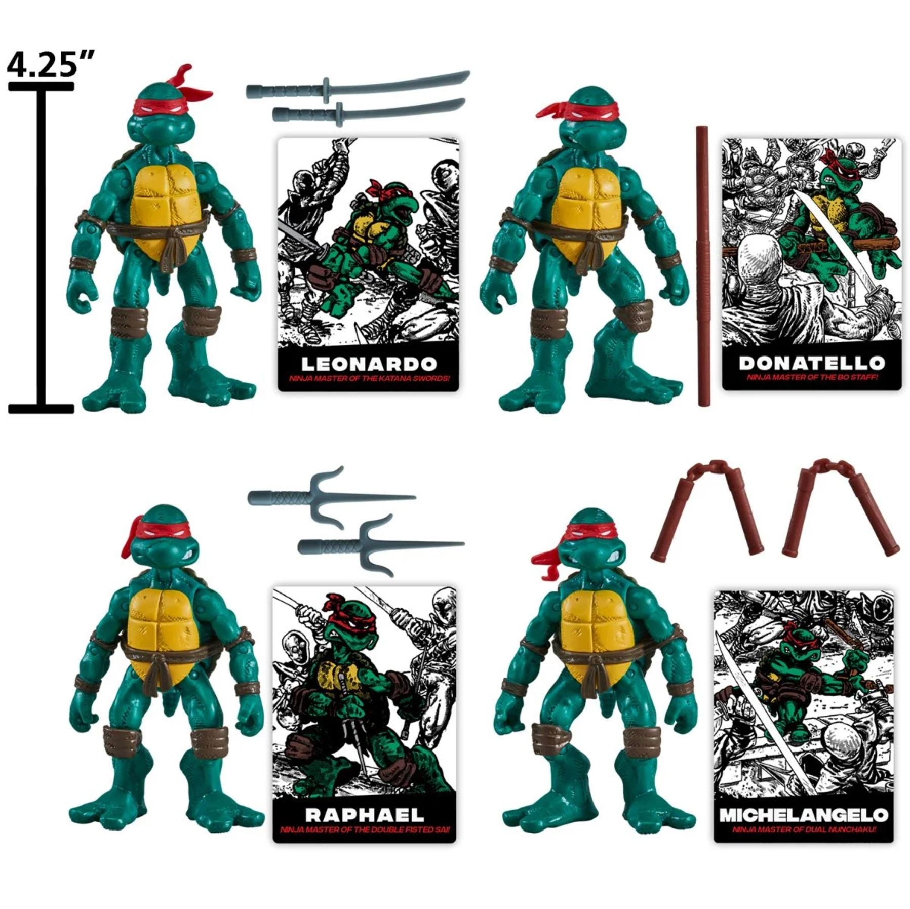 TMNT: Classic Comic Book Series - 4-Pack-Actionfiguren-Playmates Toys-Mighty Underground