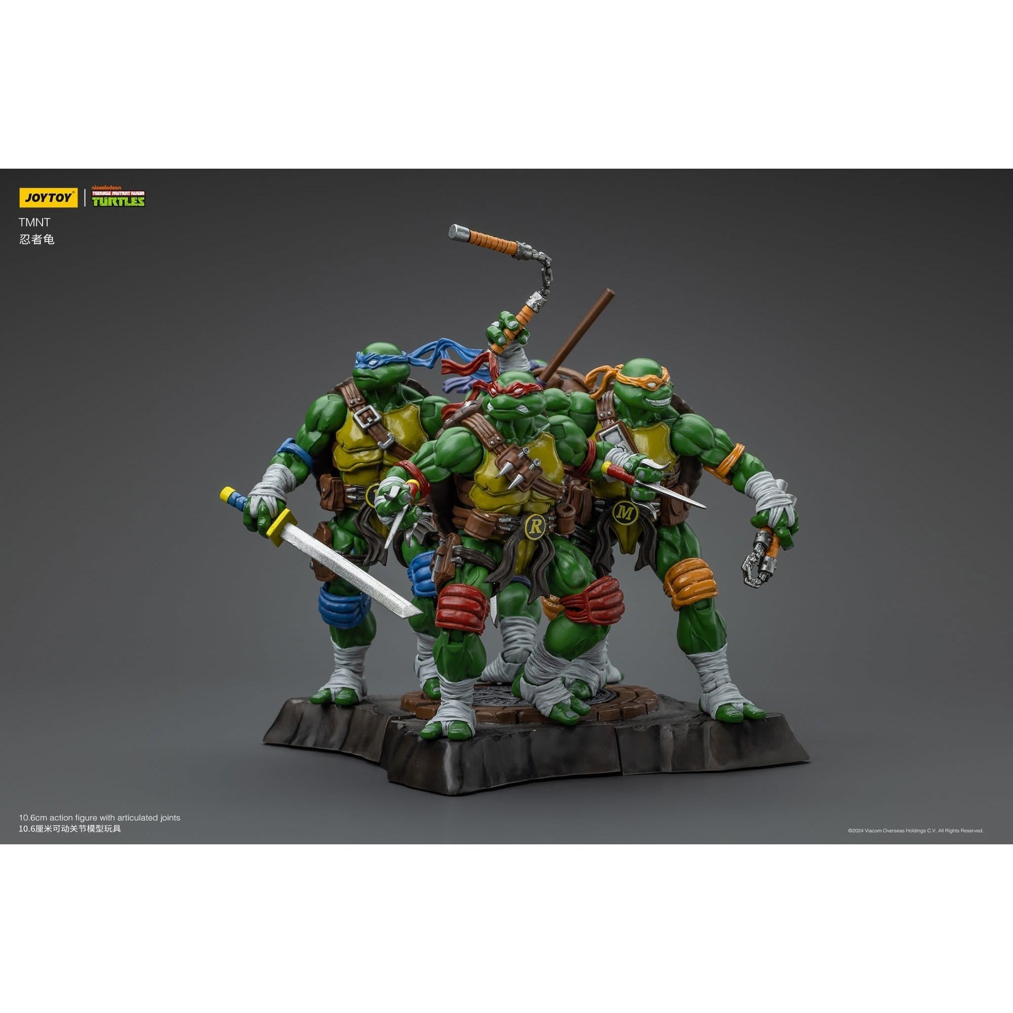 TMNT: Leonardo, Michelangelo, Donatello, Raphael - 4er Bundle - 1/18-Actionfiguren-JoyToy-Mighty Underground