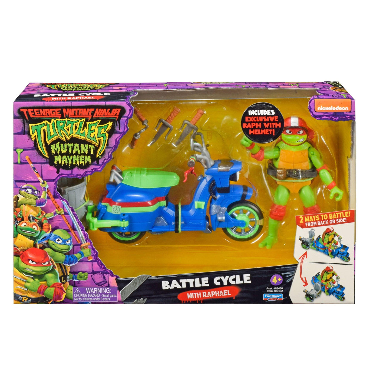 TMNT (Mutant Mayhem): Battle Cycle with Raphael-Actionfiguren-Playmates Toys-Mighty Underground