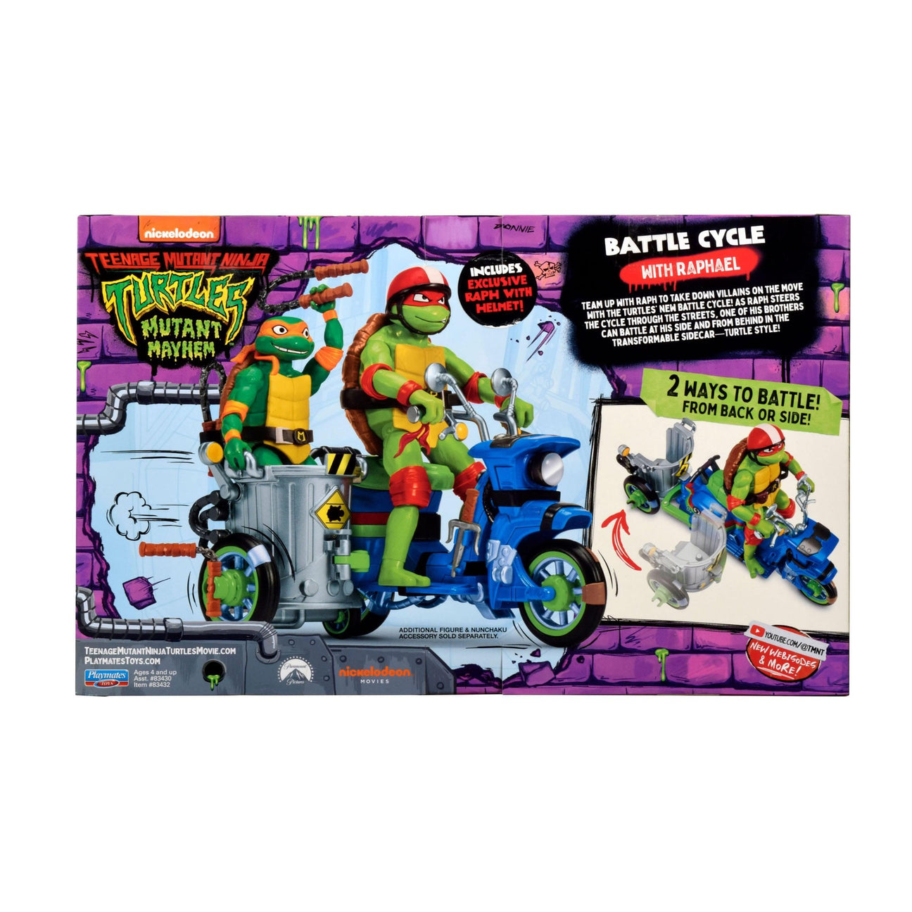 TMNT (Mutant Mayhem): Battle Cycle with Raphael-Actionfiguren-Playmates Toys-Mighty Underground