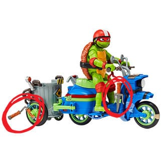 TMNT (Mutant Mayhem): Battle Cycle with Raphael-Actionfiguren-Playmates Toys-Mighty Underground