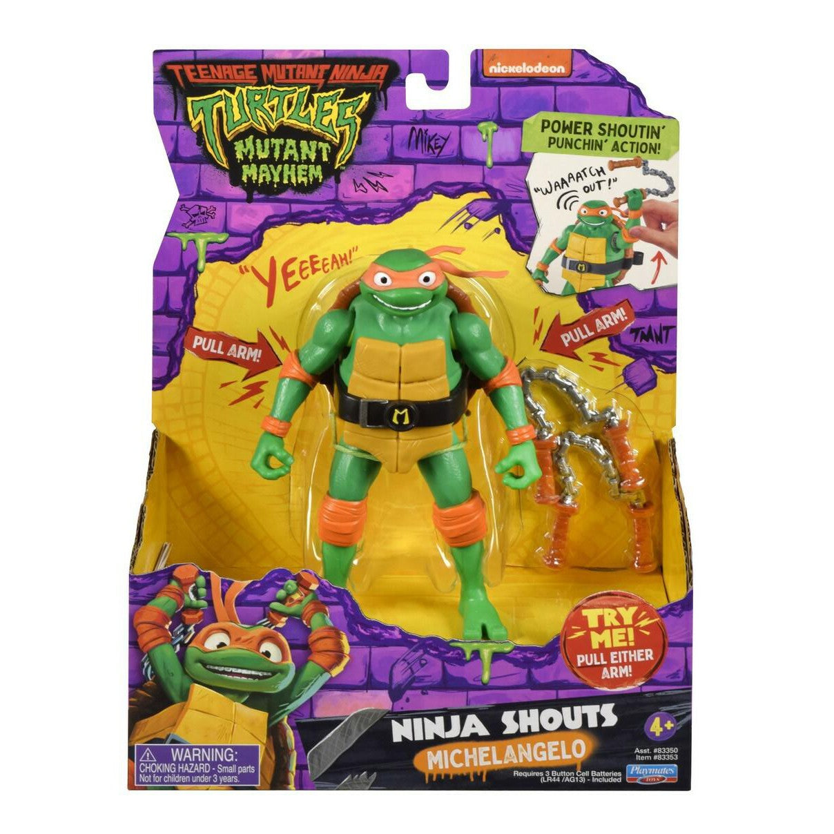 TMNT Mutant Mayhem: Michelangelo (Ninja Shouts)-Actionfiguren-Playmates Toys-Mighty Underground