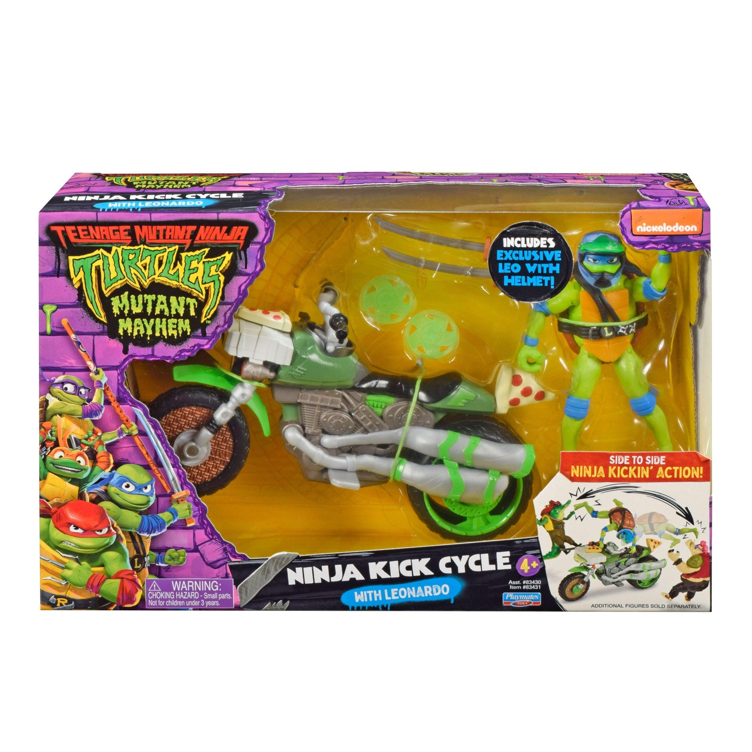 TMNT (Mutant Mayhem): Ninja Kick Cycle with Leonardo-Actionfiguren-Playmates Toys-Mighty Underground