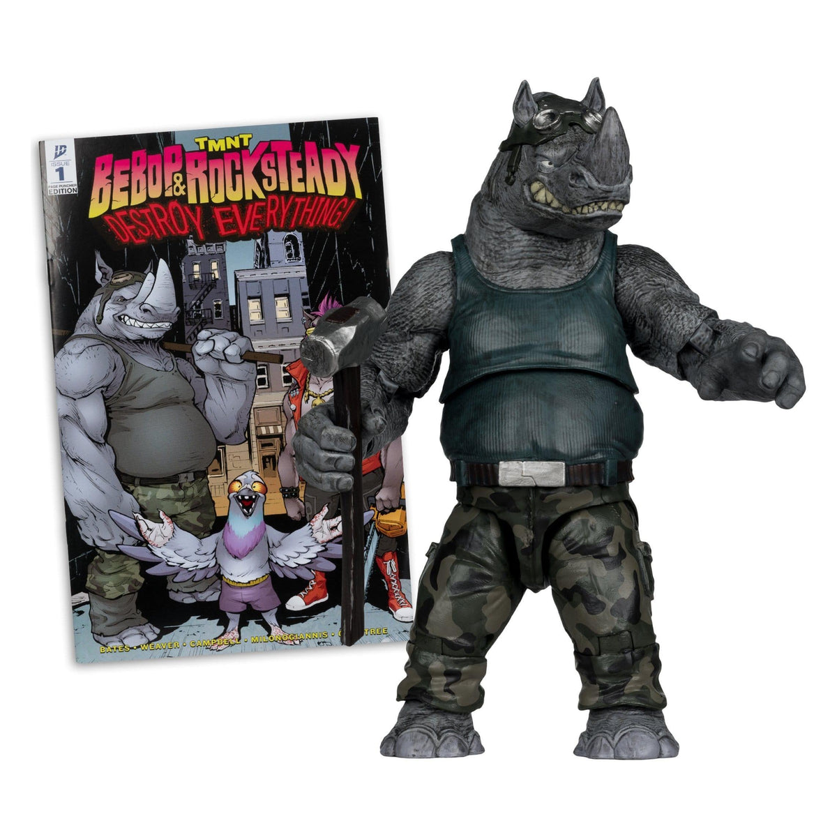 TMNT Page Punchers: Rocksteady Actionfigur & Comic - 5 inch-Actionfiguren-McFarlane Toys-Mighty Underground