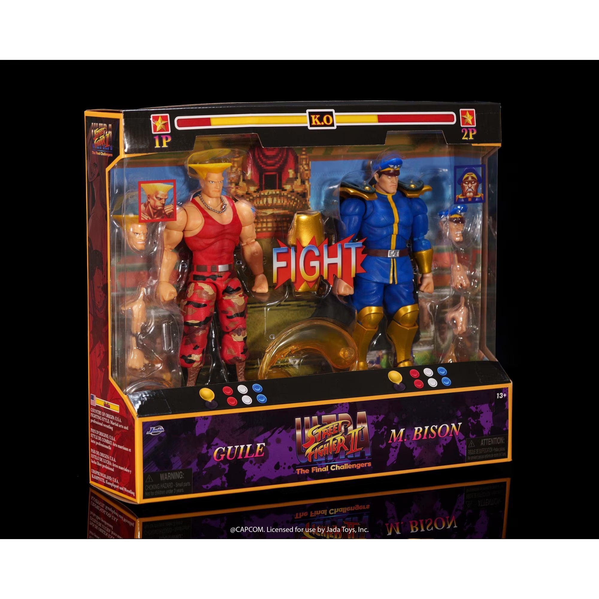 Ultra Street Fighter II The Final Challengers: Guile VS Bison Double Pack (Limited Edition) - 6 inch-Actionfiguren-Jada Toys-Mighty Underground