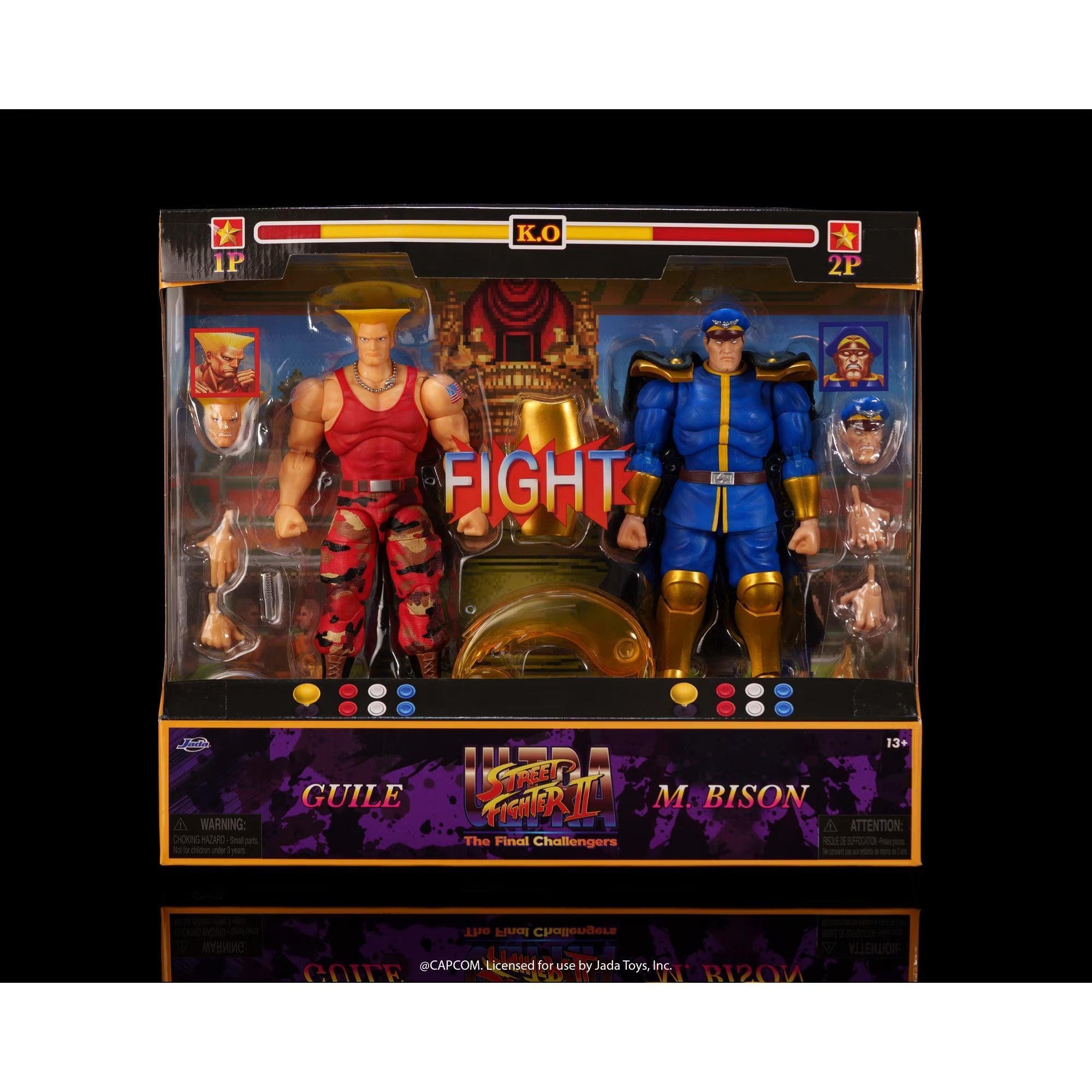 Ultra Street Fighter II The Final Challengers: Guile VS Bison Double Pack (Limited Edition) - 6 inch-Actionfiguren-Jada Toys-Mighty Underground