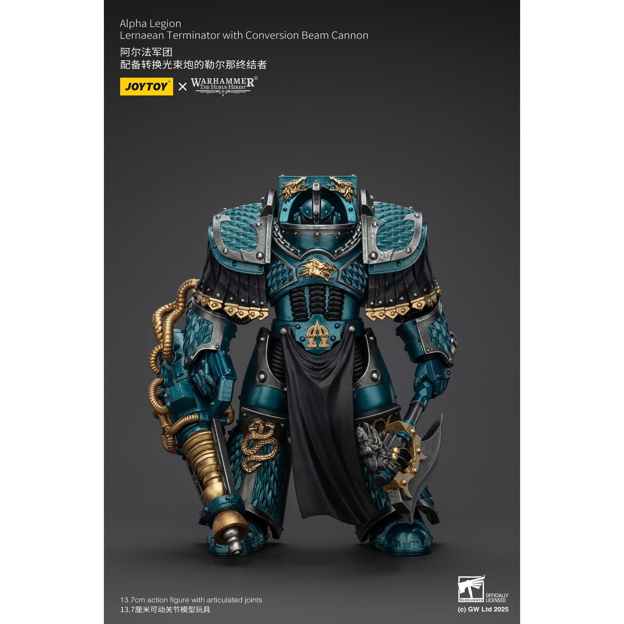 Warhammer 40k: Alpha Legion Lernaean Terminator with Conversion Beam Cannon (The Horus Heresy)-Actionfiguren-JoyToy-Mighty Underground