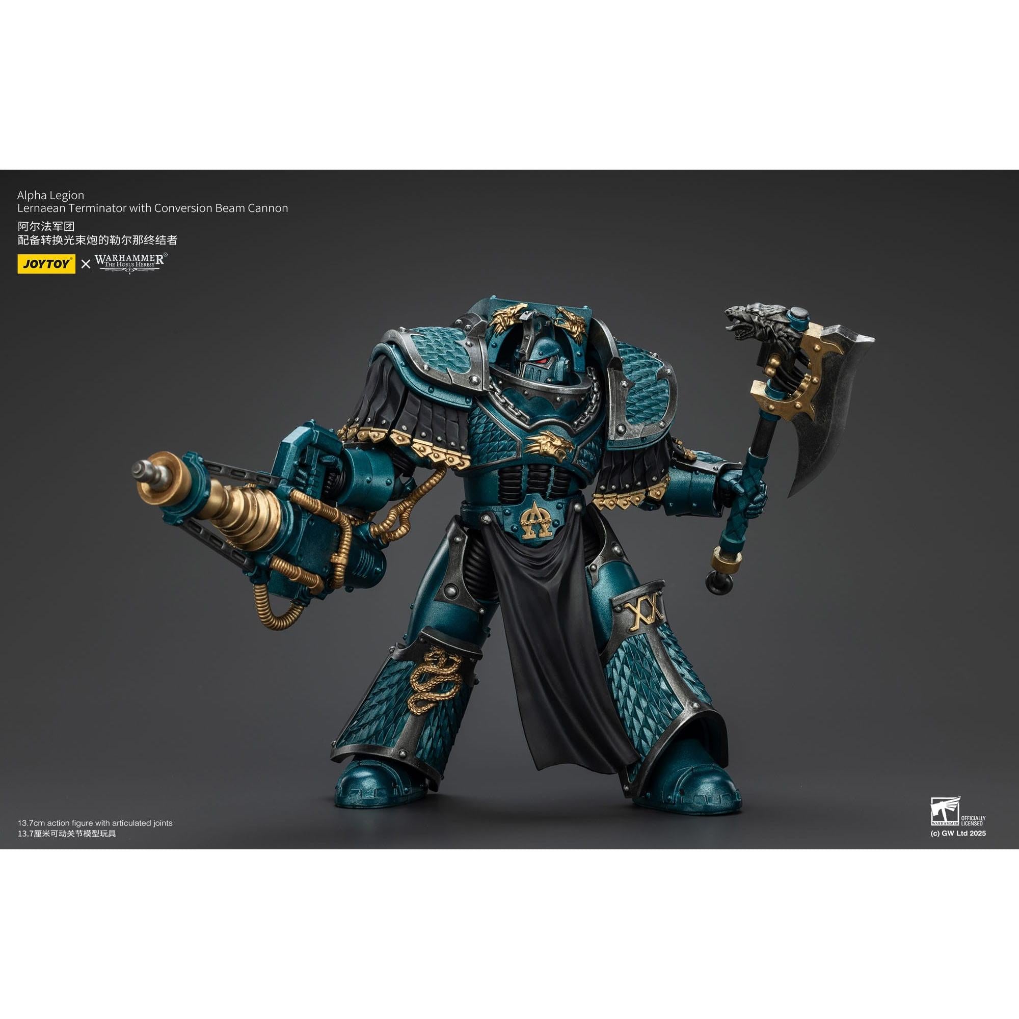Warhammer 40k: Alpha Legion Lernaean Terminator with Conversion Beam Cannon (The Horus Heresy)-Actionfiguren-JoyToy-Mighty Underground