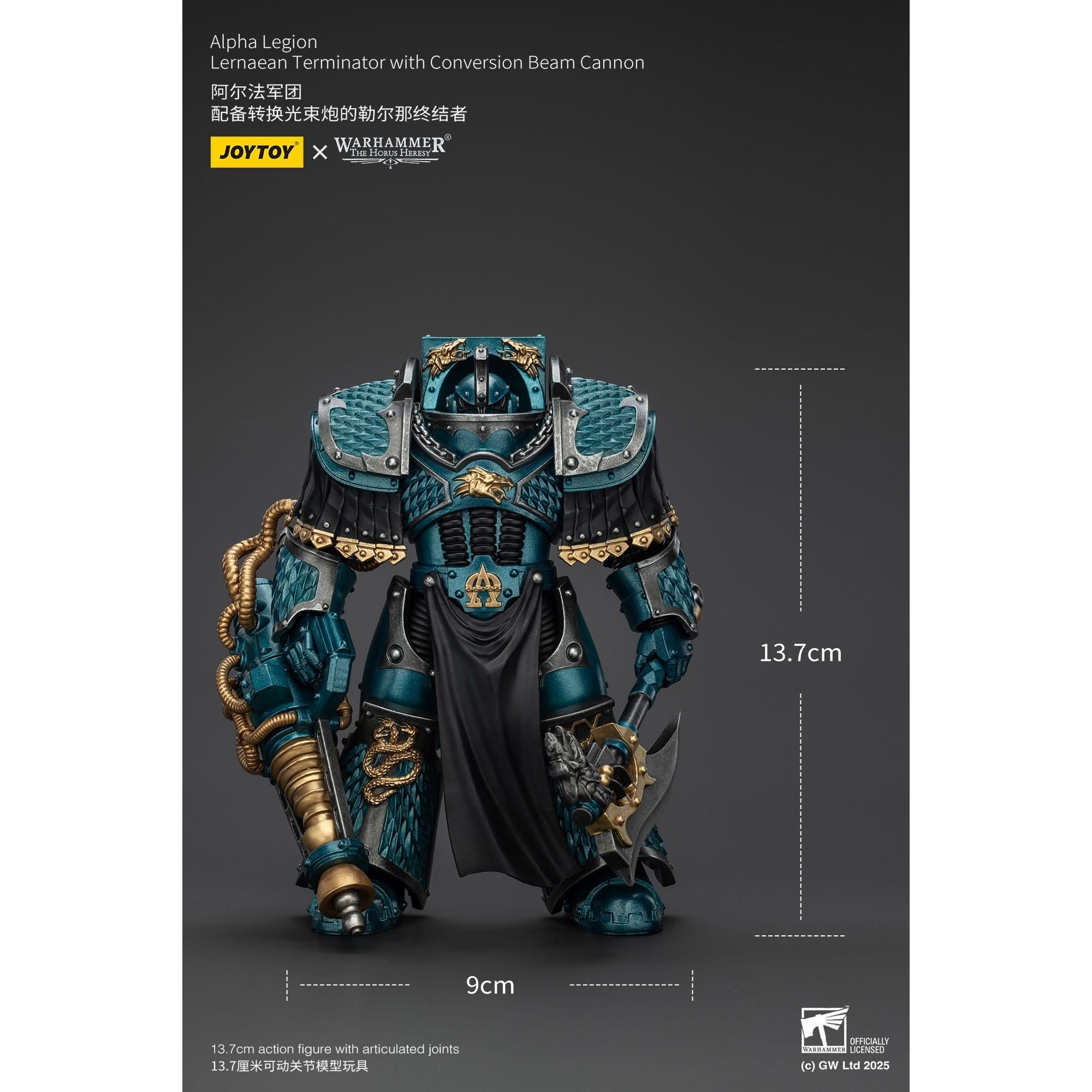 Warhammer 40k: Alpha Legion Lernaean Terminator with Conversion Beam Cannon (The Horus Heresy)-Actionfiguren-JoyToy-Mighty Underground