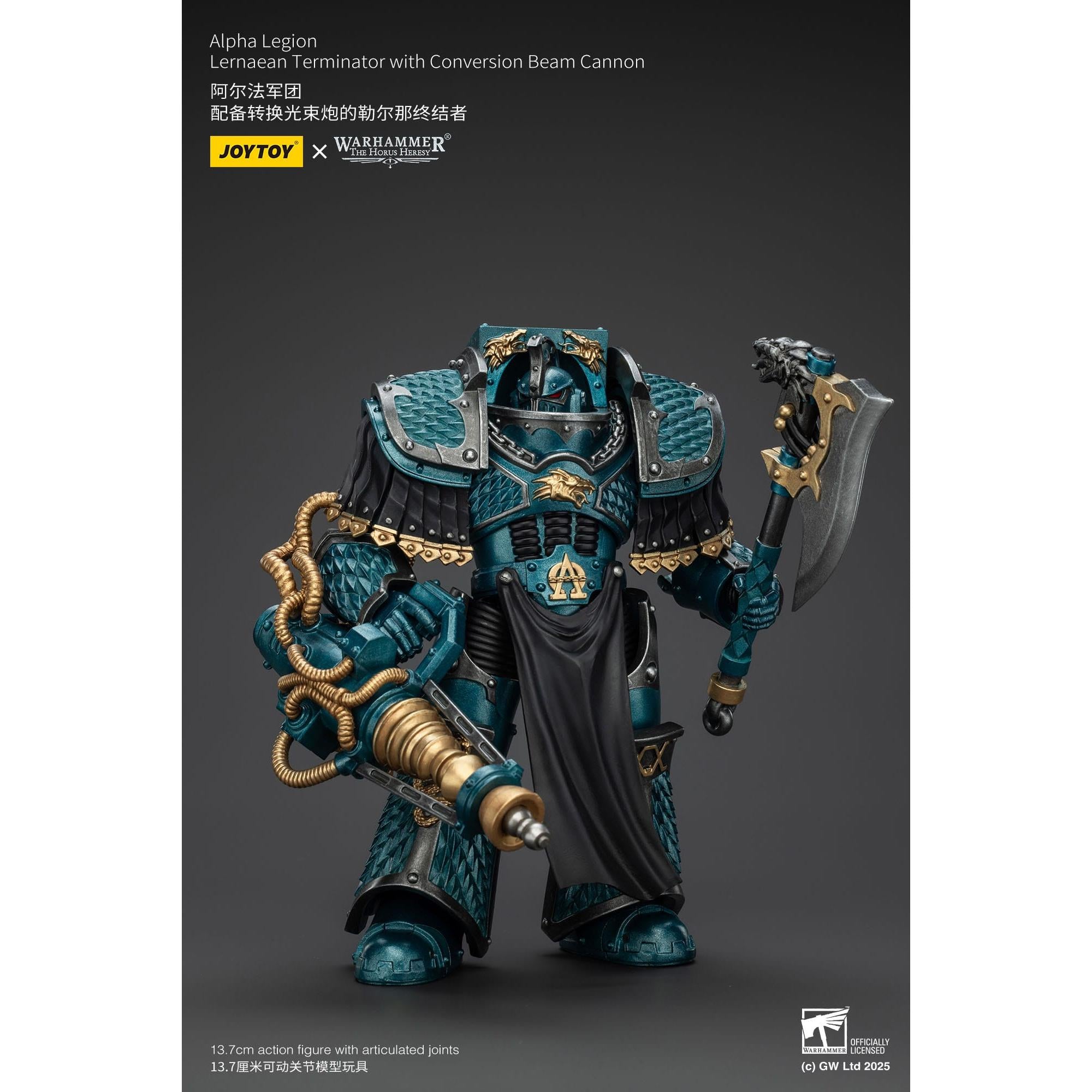 Warhammer 40k: Alpha Legion Lernaean Terminator with Conversion Beam Cannon (The Horus Heresy)-Actionfiguren-JoyToy-Mighty Underground