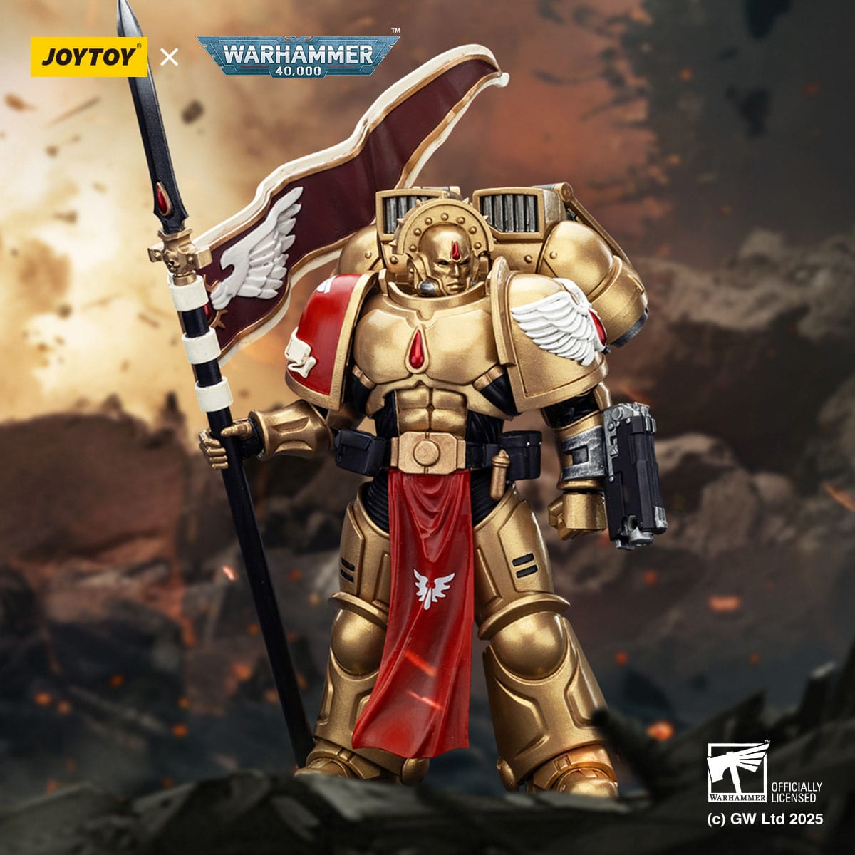 Warhammer 40k: Blood Angels Combat Patrol Sanguinary Guard 3 with Angelus Boltgun and Encarmine Spear-Actionfiguren-JoyToy-Mighty Underground