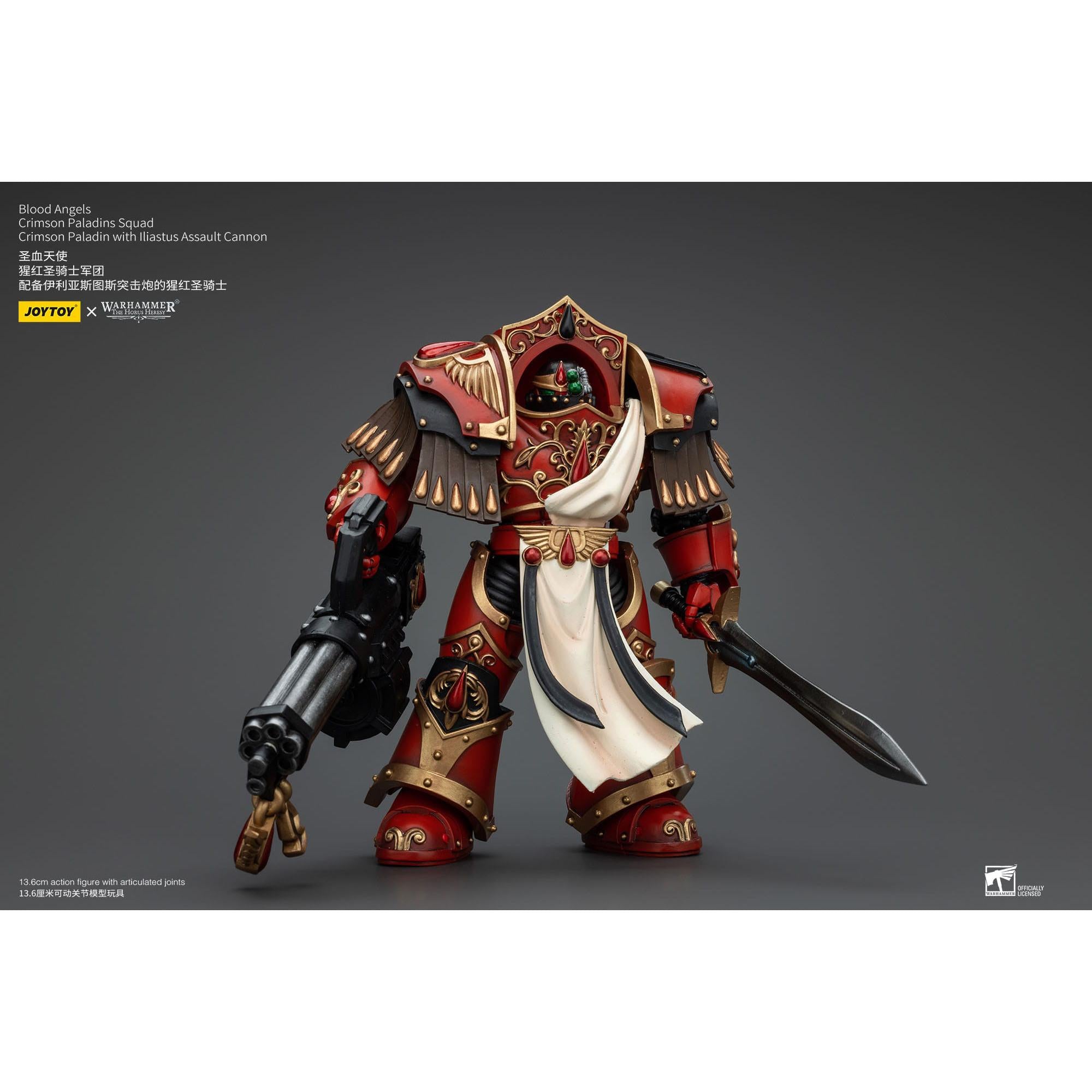 Warhammer 40k: Blood Angels Crimson Paladins Squad Crimson Paladin with Iliastus Assault Cannon (The Horus Heresy)-Actionfiguren-JoyToy-Mighty Underground