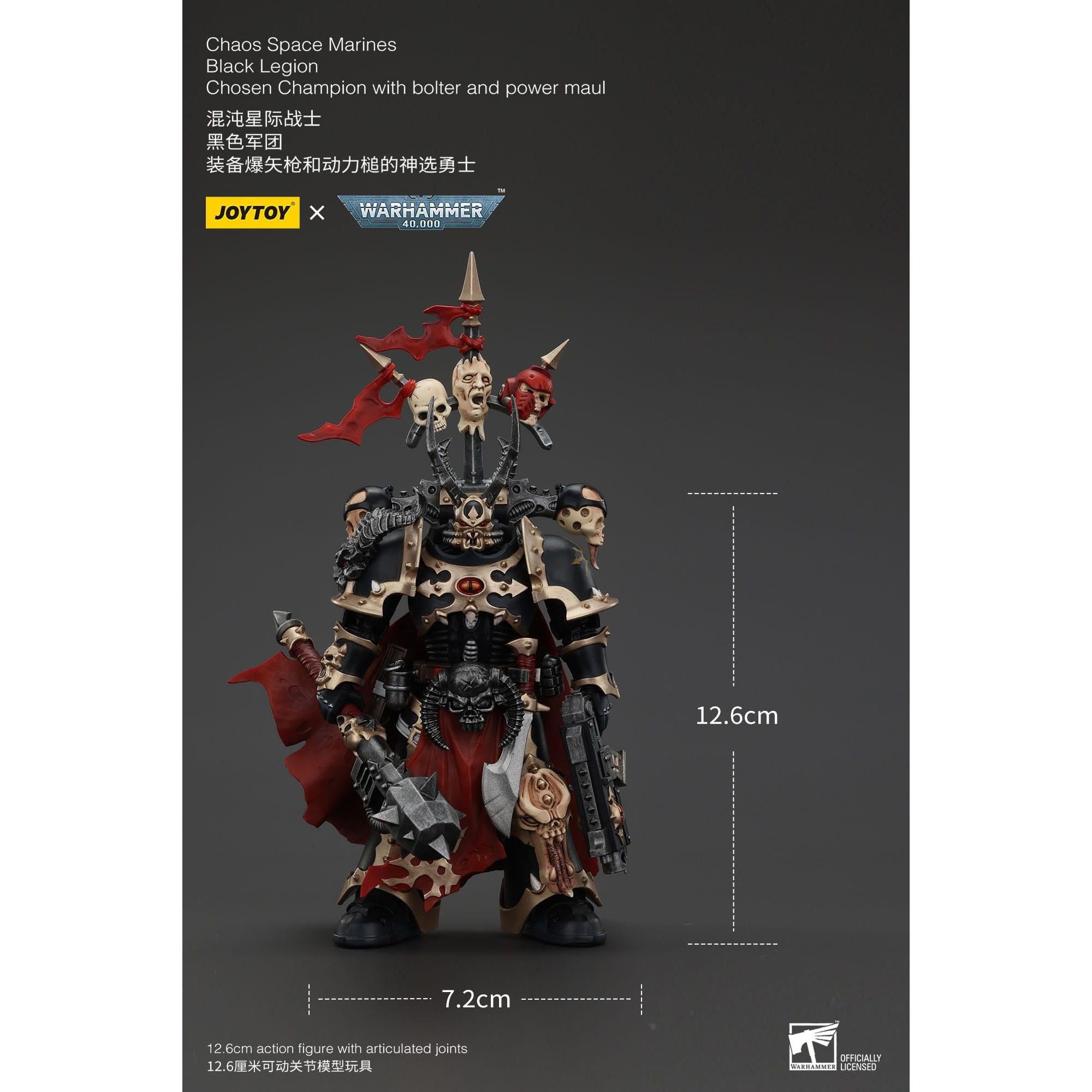 Warhammer 40k: Chaos Space Marines Black Legion Chosen Champion with Bolter and Power Maul-Actionfiguren-JoyToy-Mighty Underground