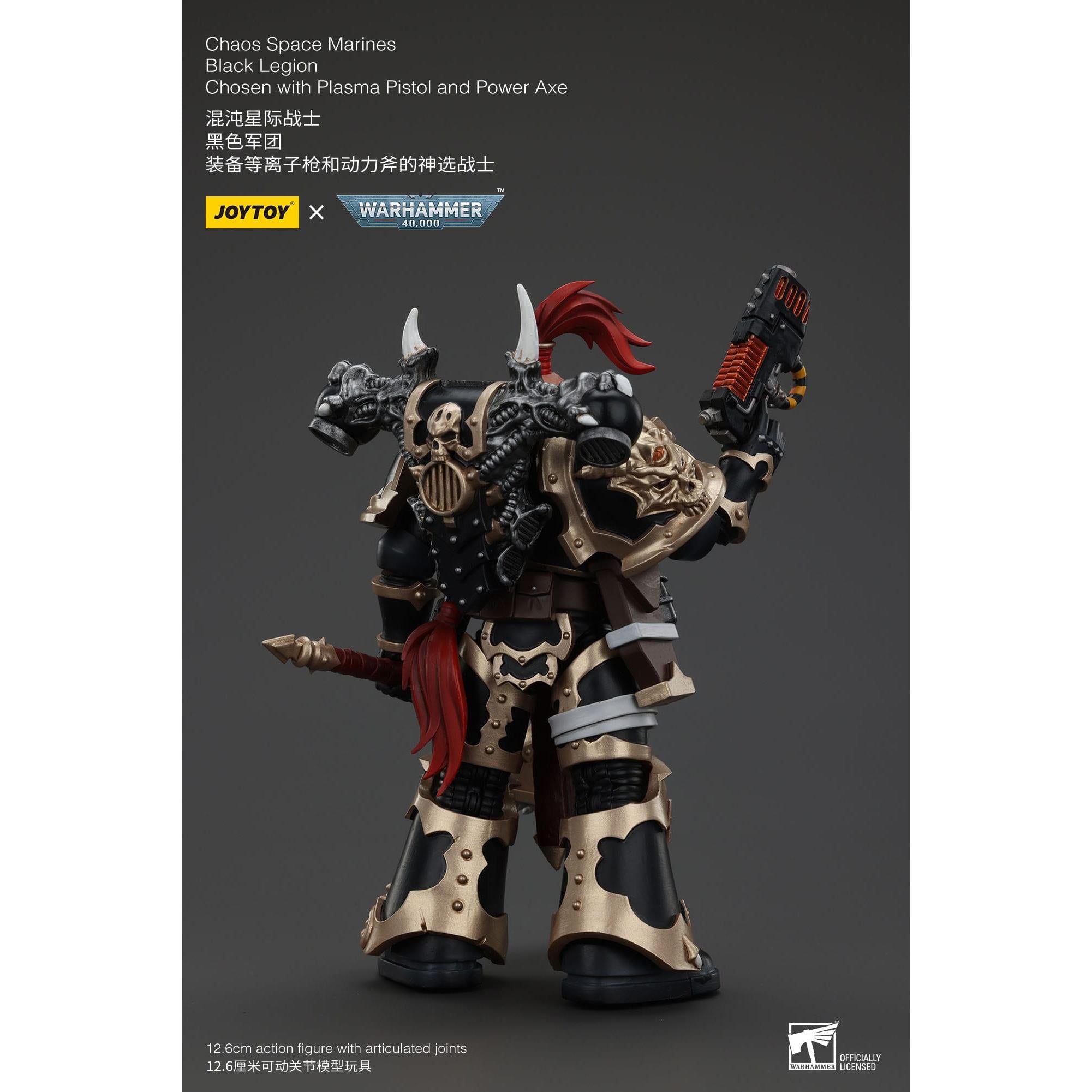 Warhammer 40k: Chaos Space Marines Black Legion Chosen with Plasma Pistol and Power Axe-Actionfiguren-JoyToy-Mighty Underground