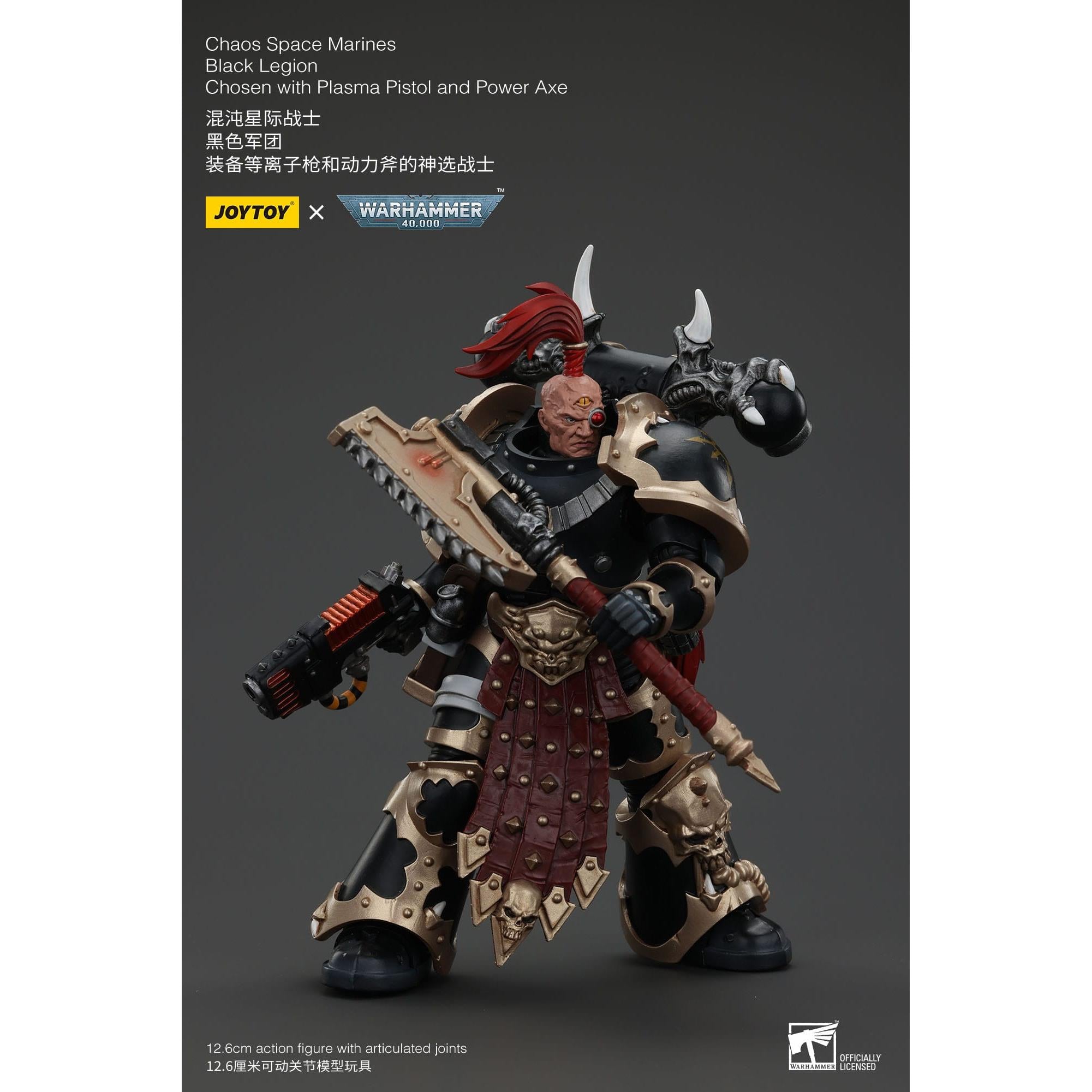 Warhammer 40k: Chaos Space Marines Black Legion Chosen with Plasma Pistol and Power Axe-Actionfiguren-JoyToy-Mighty Underground