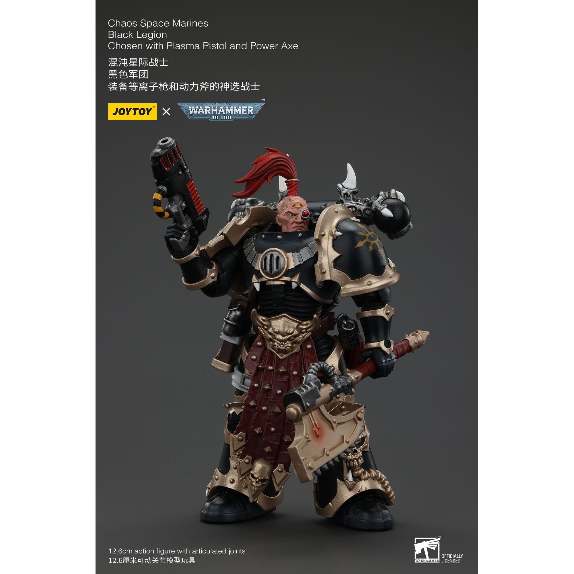 Warhammer 40k: Chaos Space Marines Black Legion Chosen with Plasma Pistol and Power Axe-Actionfiguren-JoyToy-Mighty Underground
