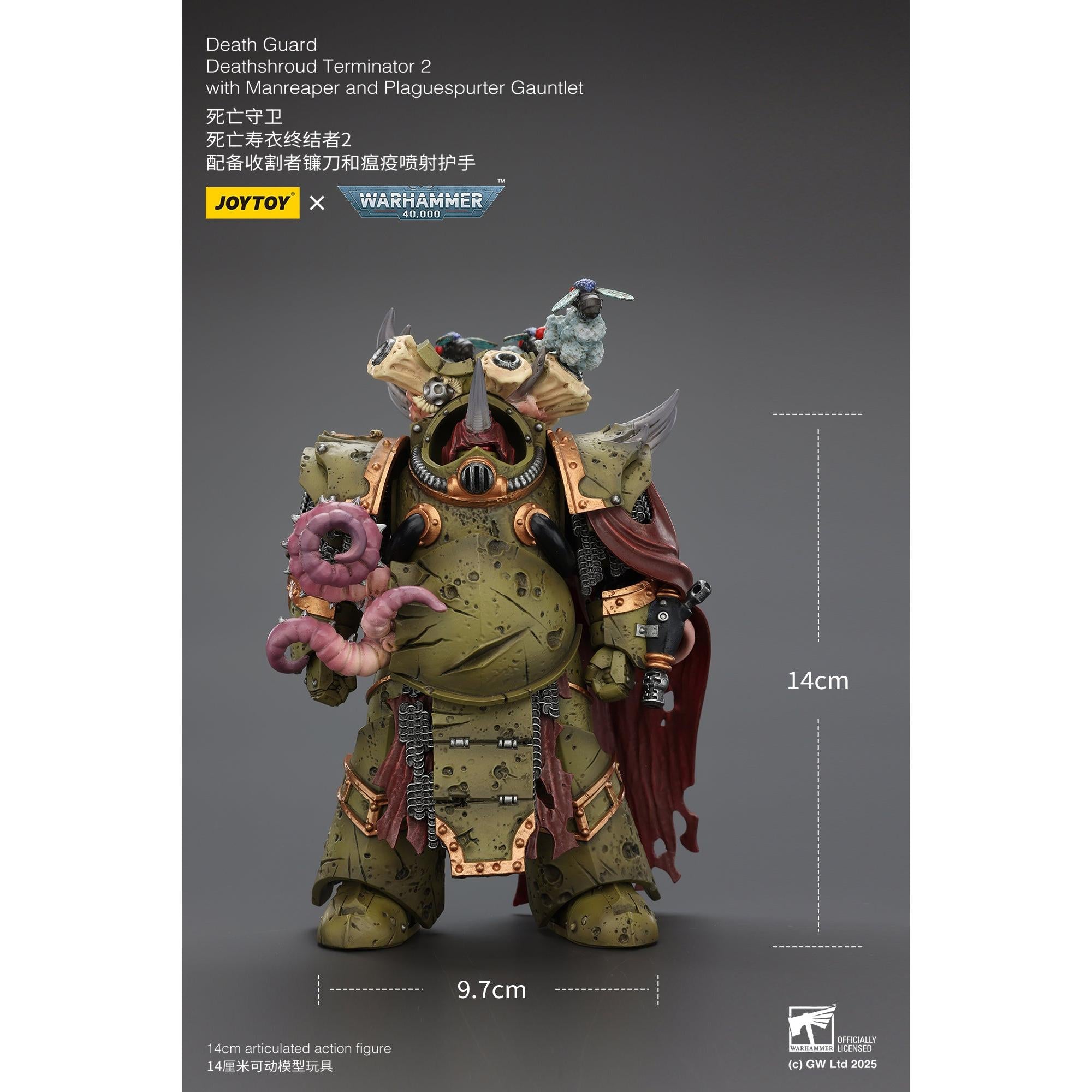 Warhammer 40k: Death Guard - Deathshroud Terminator 2 with Manreaper and Plaguespurter Gauntlet-Actionfiguren-JoyToy-Mighty Underground