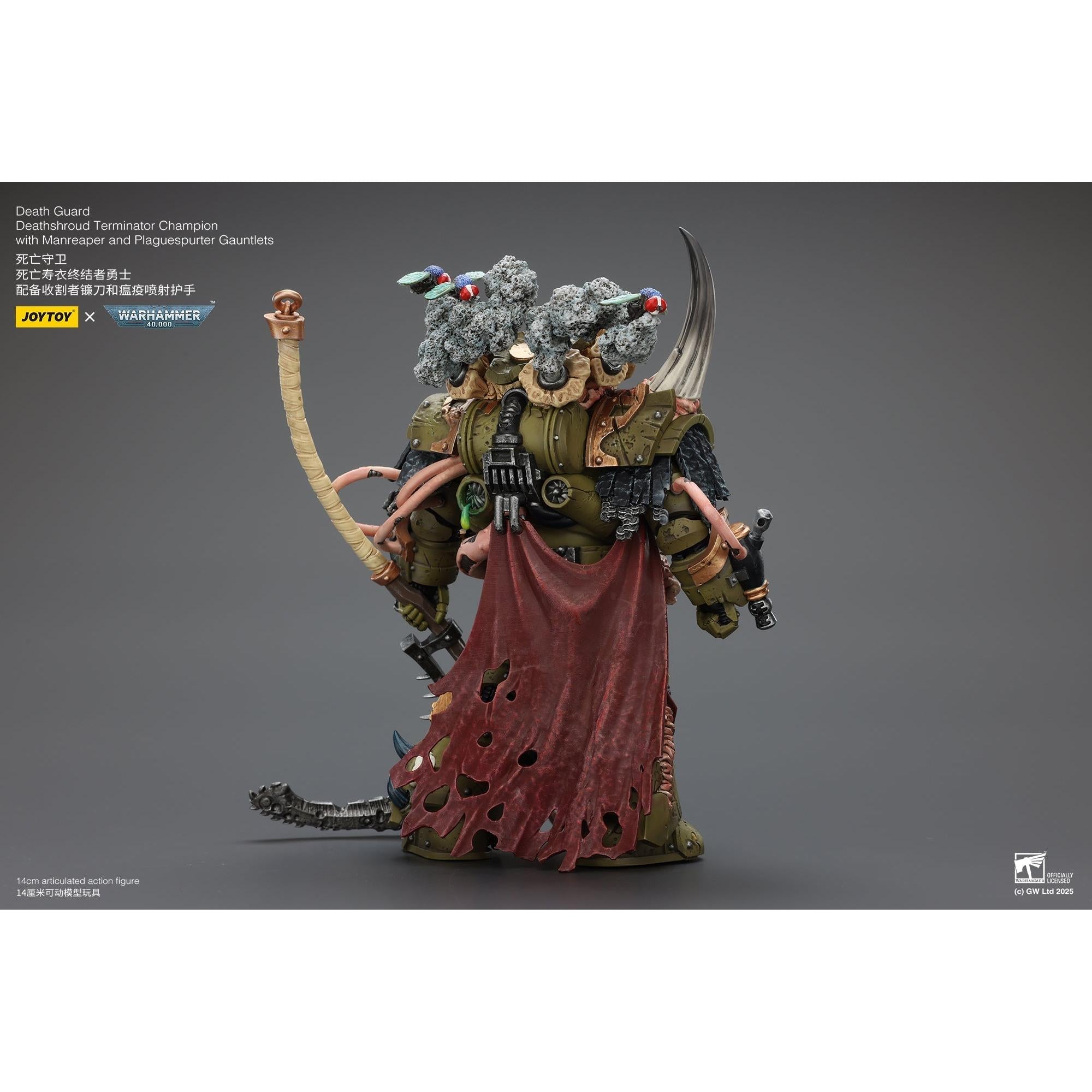 Warhammer 40k: Death Guard - Deathshroud Terminator Champion with Manreaper and Plaguespurter Gauntlets-Actionfiguren-JoyToy-Mighty Underground